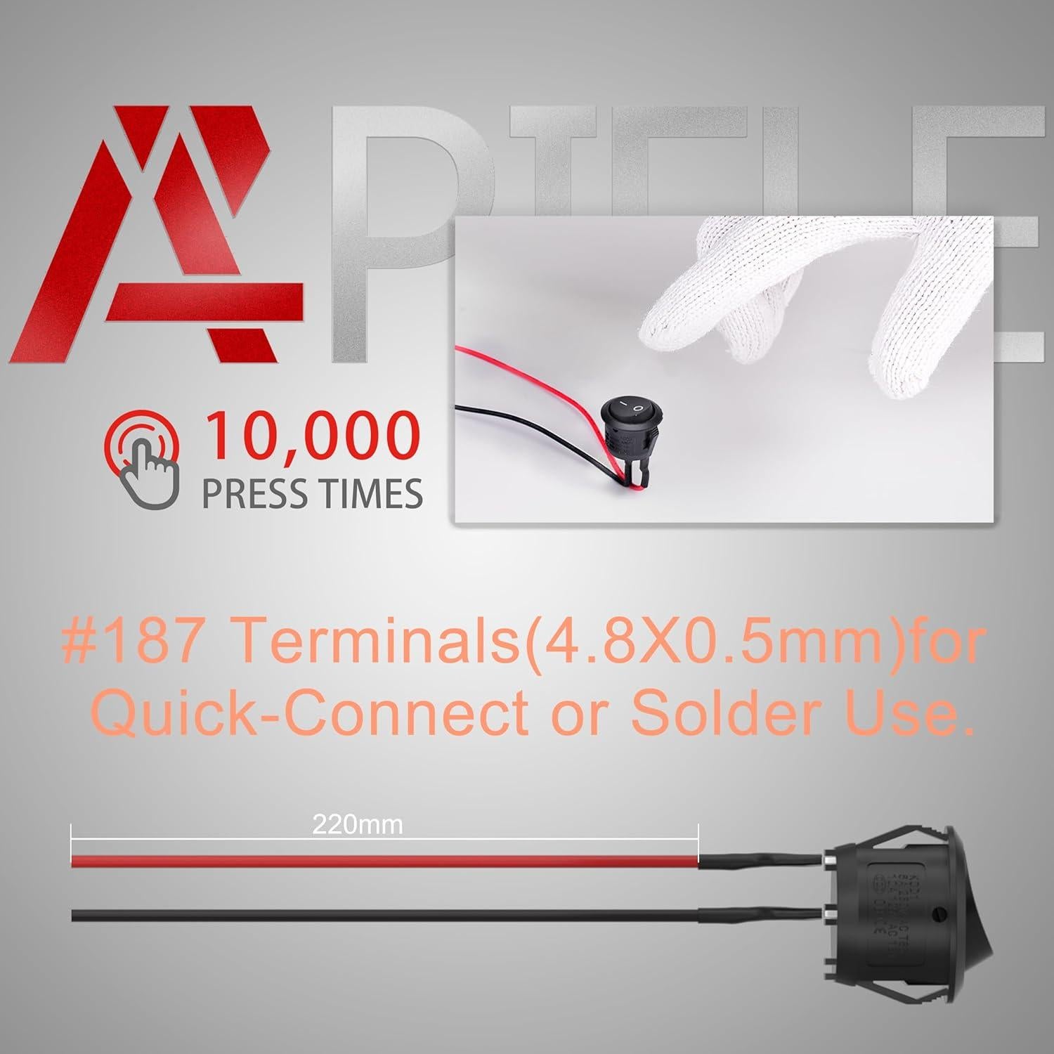 Interruptor Basculante ON/OFF APIELE KCD1 5 Pcs 6A 250V