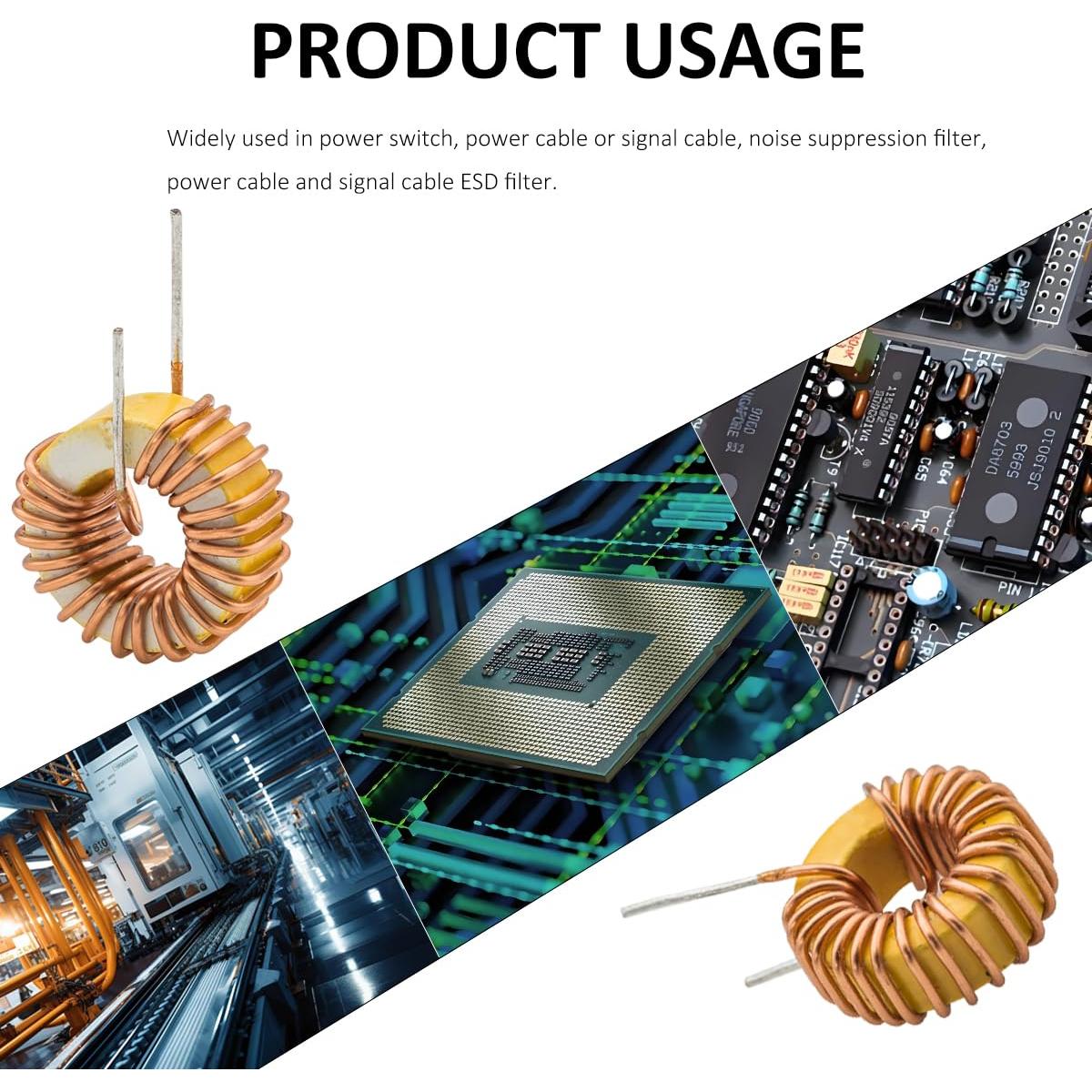 20 Inductores Toroidales 22uH 3A DIYhz para Electrónica