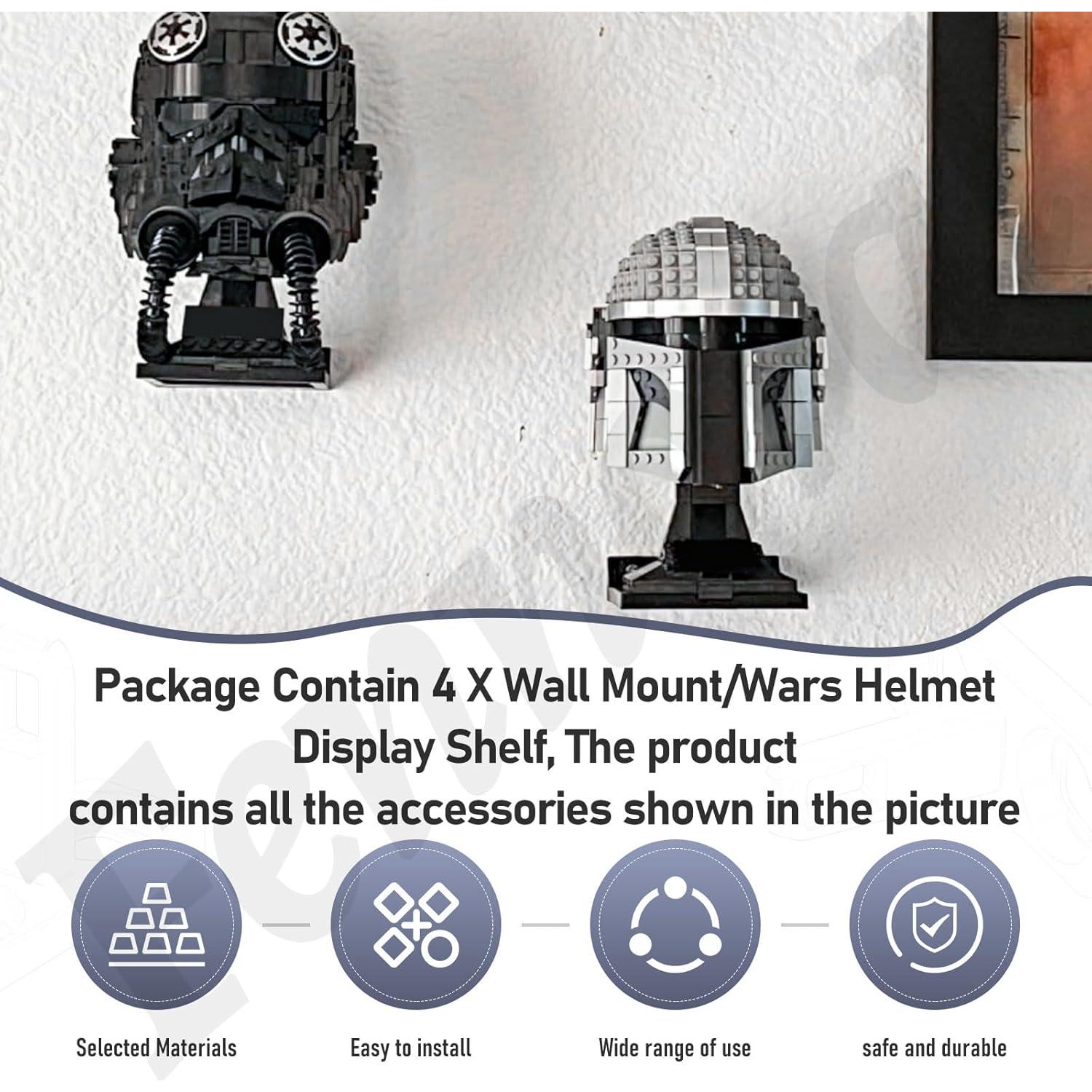 Estante de Exhibición de Casco Montado en Pared Fennoral 4 Pack