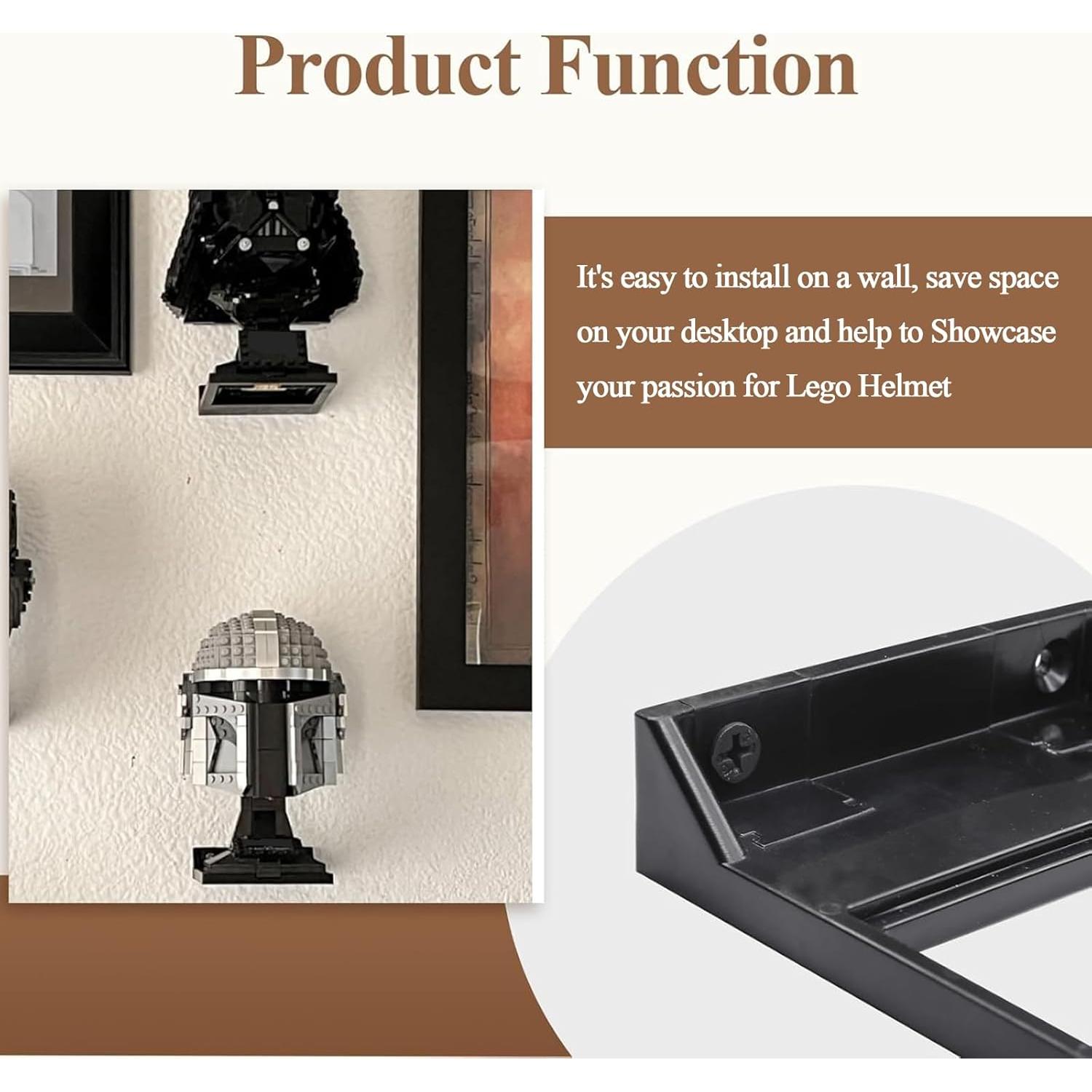 Soporte de Exhibición de Pared Negro WFCYX para Cascos Lego