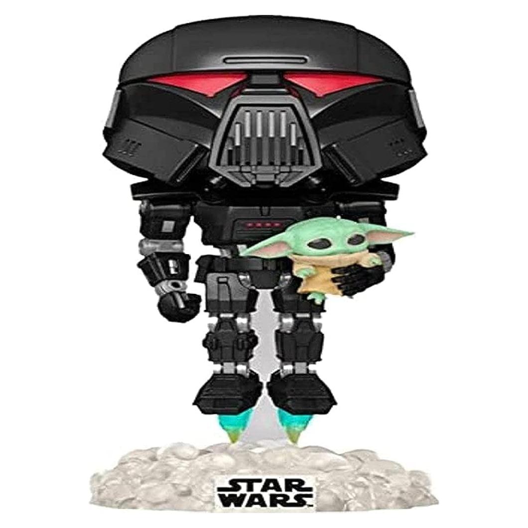 Figura Pop! Vinyl Star Wars Dark Trooper con Grogu 9.5cm