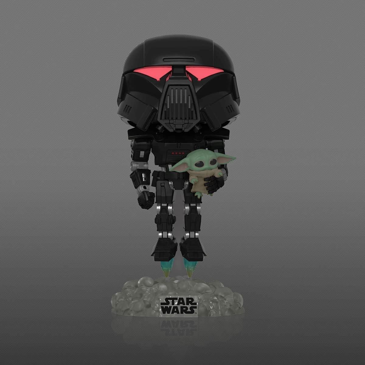 Figura Pop! Vinyl Star Wars Dark Trooper con Grogu 9.5cm