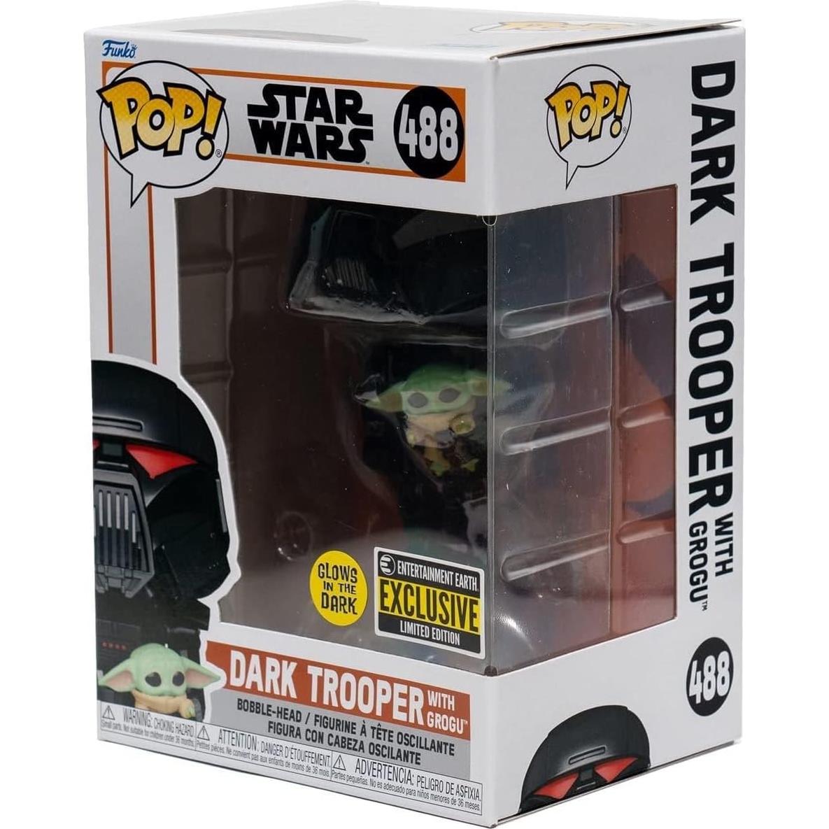 Figura Pop! Vinyl Star Wars Dark Trooper con Grogu 9.5cm