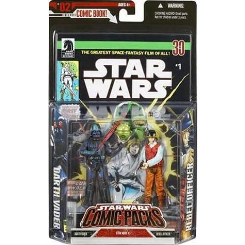 Figuras Star Wars Darth Vader y Oficial Rebelde Hasbro