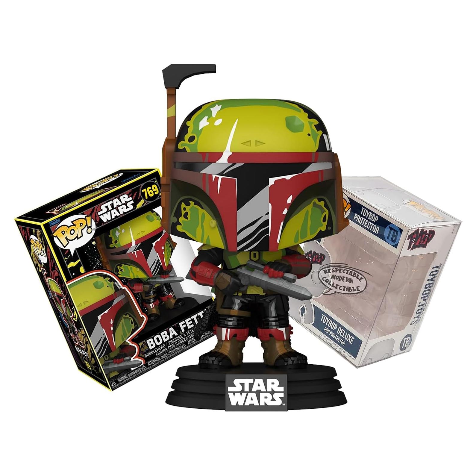 Funko Pop Star Wars Boba Fett Retro con Casco y Bláster + Protector ToyBop
