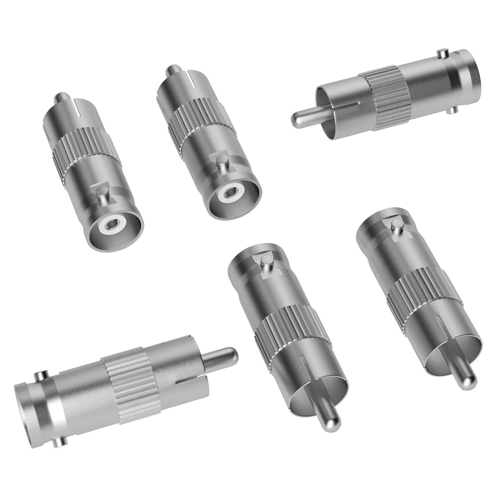 Adaptador BNC a RCA Elecan 6 Piezas Coaxial para CCTV