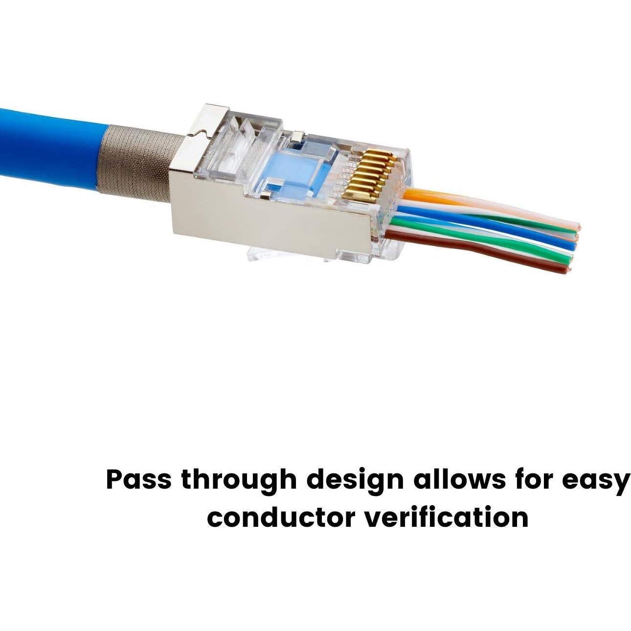 Conectores RJ45 Pasar a Través trueCABLE Cat5e 10 Piezas