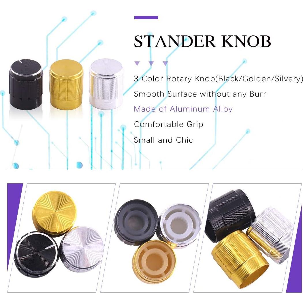 Kit 60PCS Potenciómetros Lineales Swpeet B5K a B100K Ohm