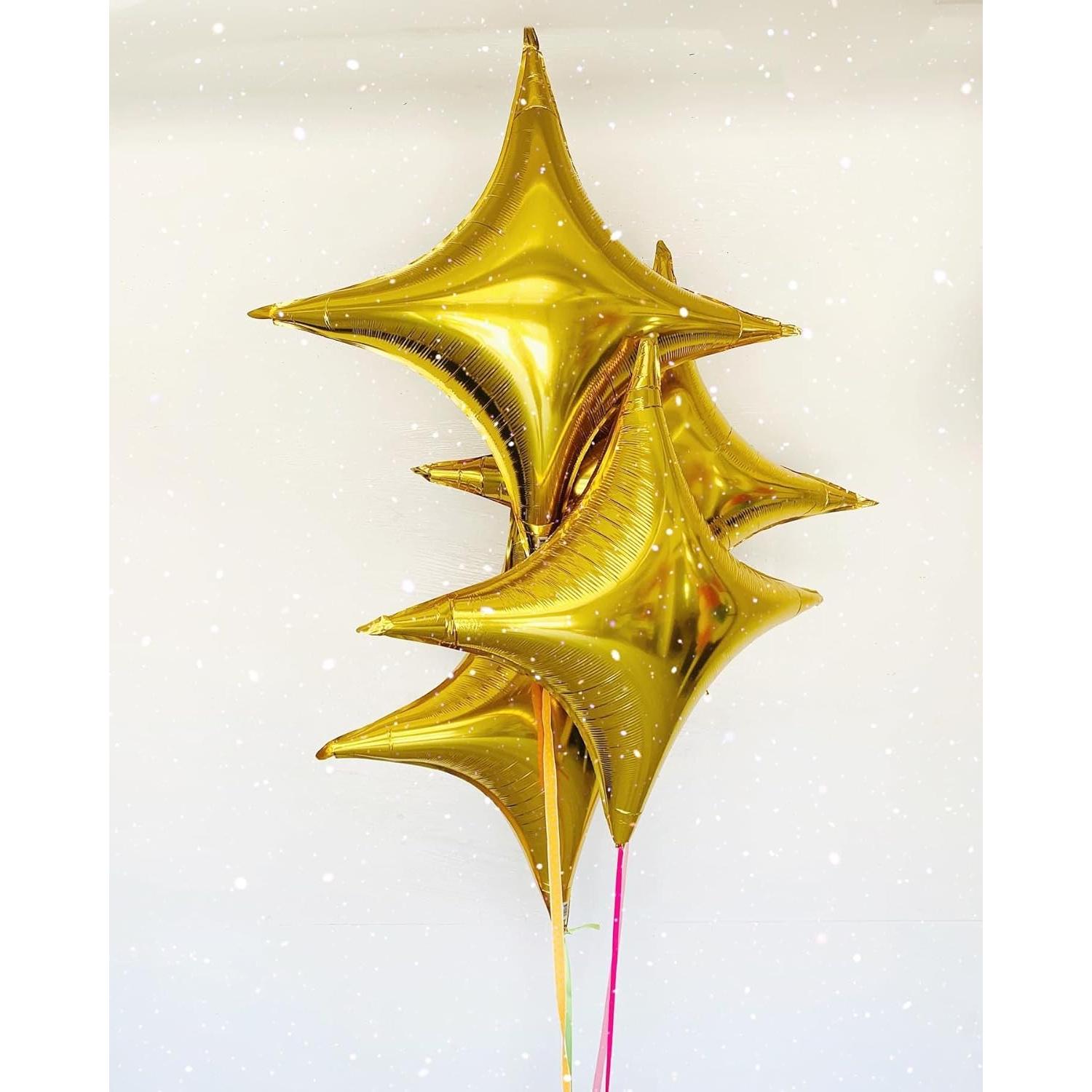 Globos Estrella Dorada 12 Piezas Adorely 66 cm y 25 cm