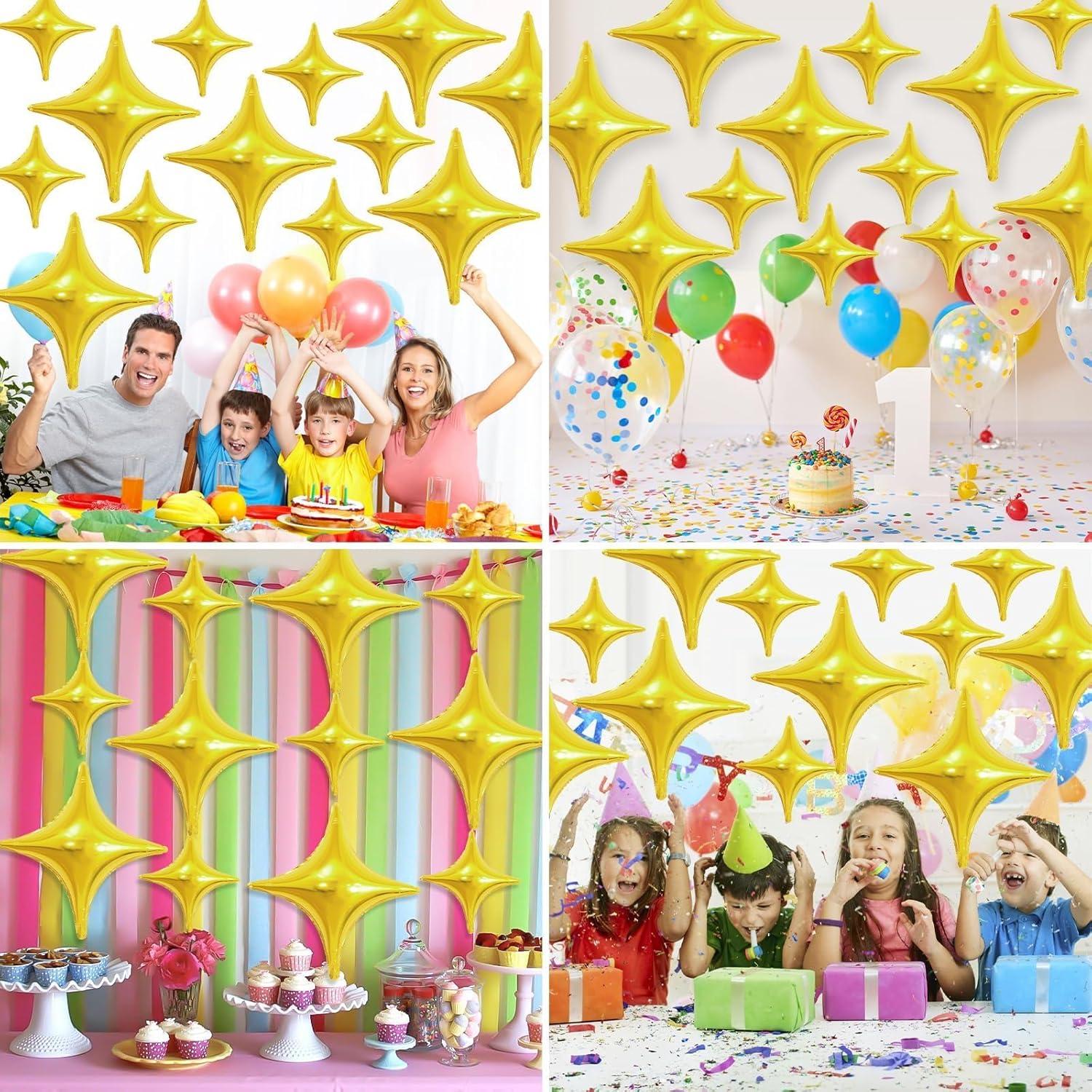 Globos Estrella Dorada 12 Piezas Adorely 66 cm y 25 cm