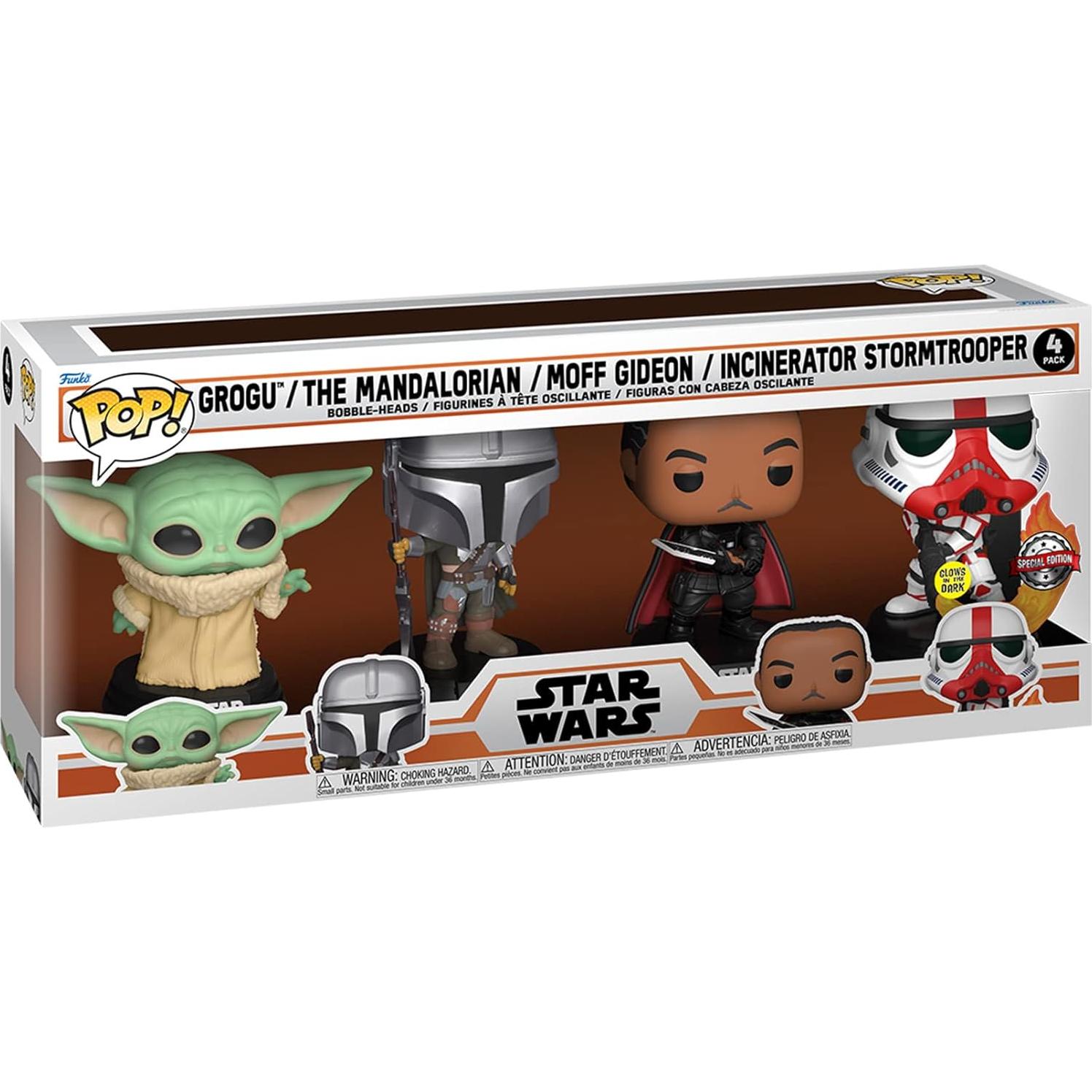 Funko Pop! 4-Pack Star Wars The Mandalorian - Brilla en la Oscuridad