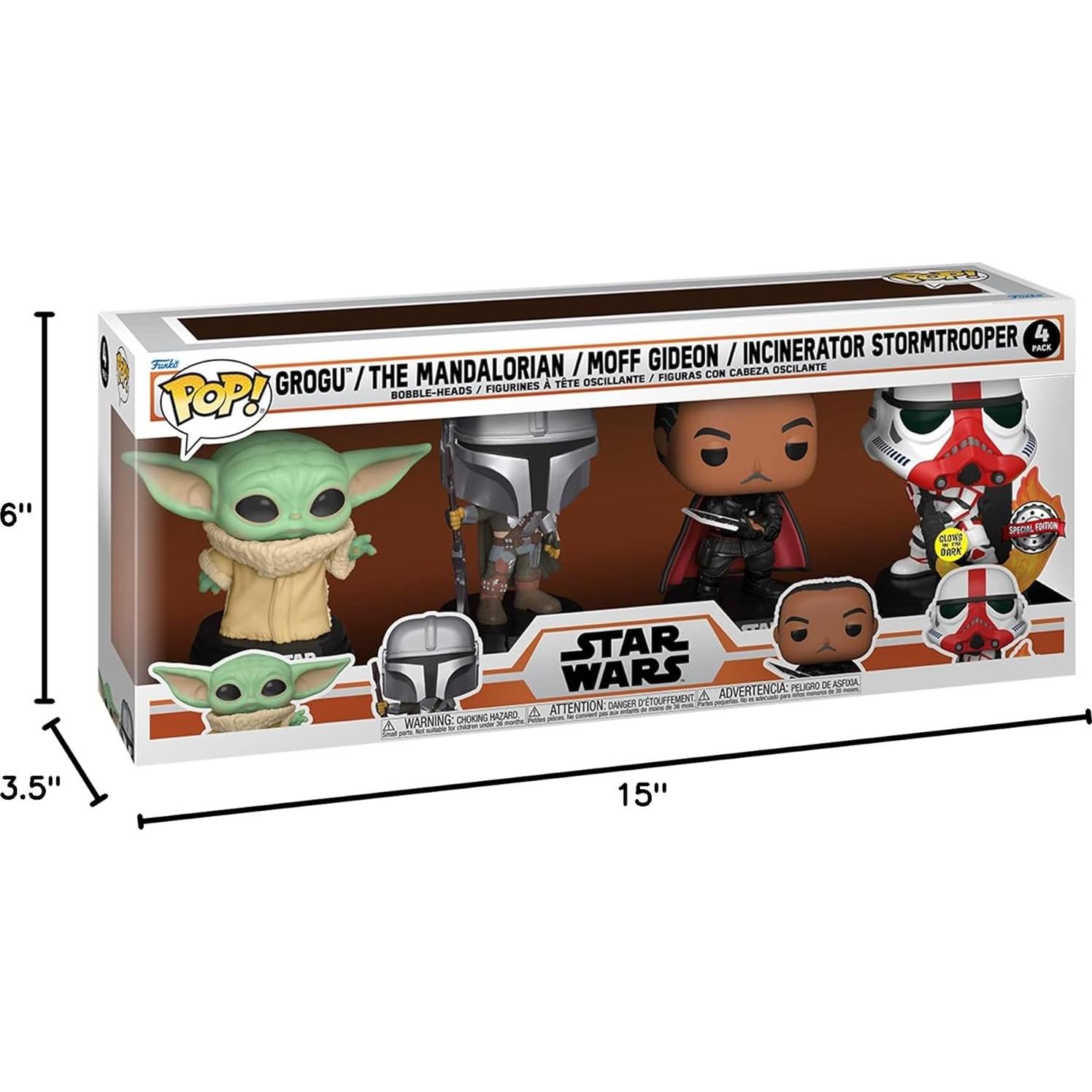 Funko Pop! 4-Pack Star Wars The Mandalorian - Brilla en la Oscuridad