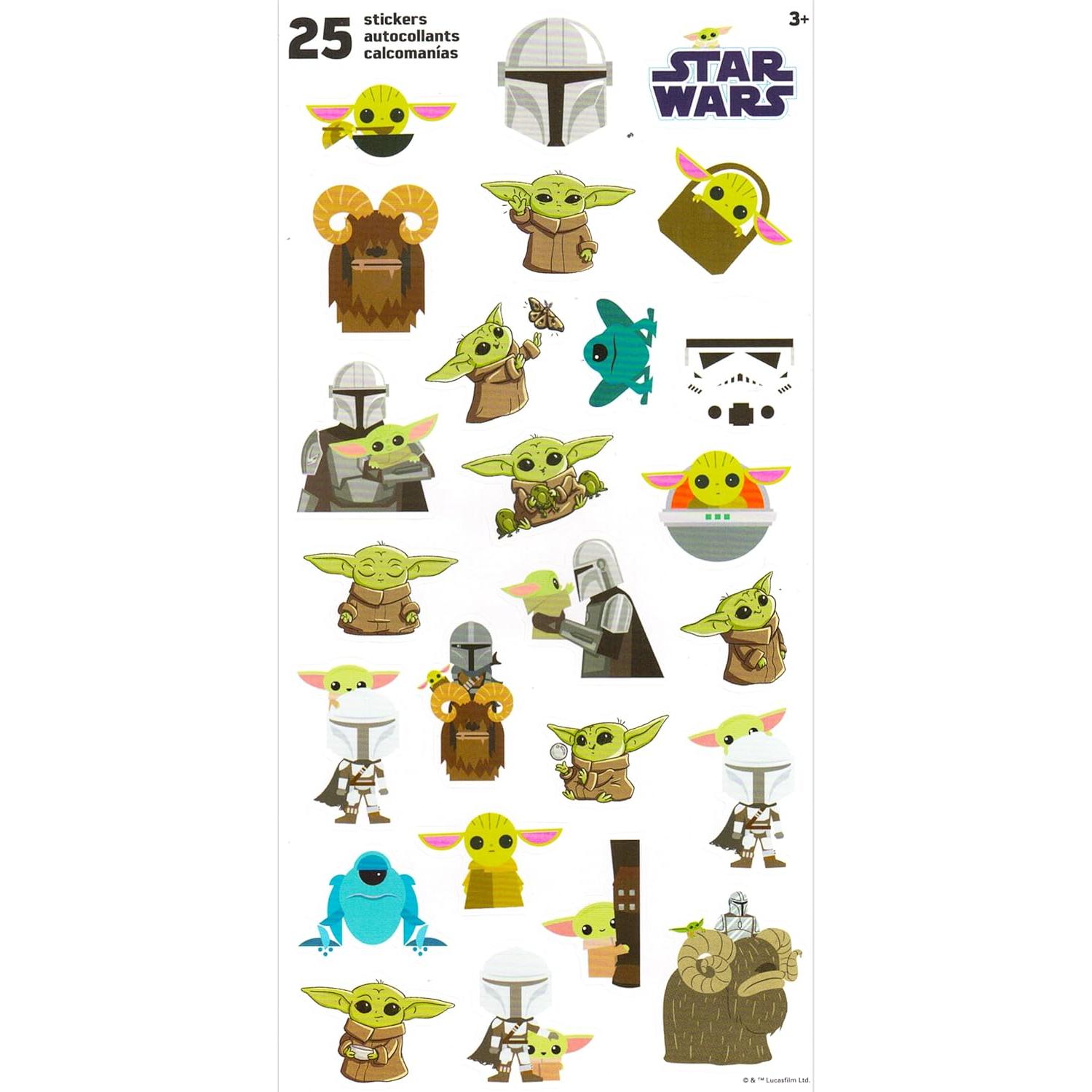 Bolso de peluche Baby Yoda Star Wars para niñas con pegatinas