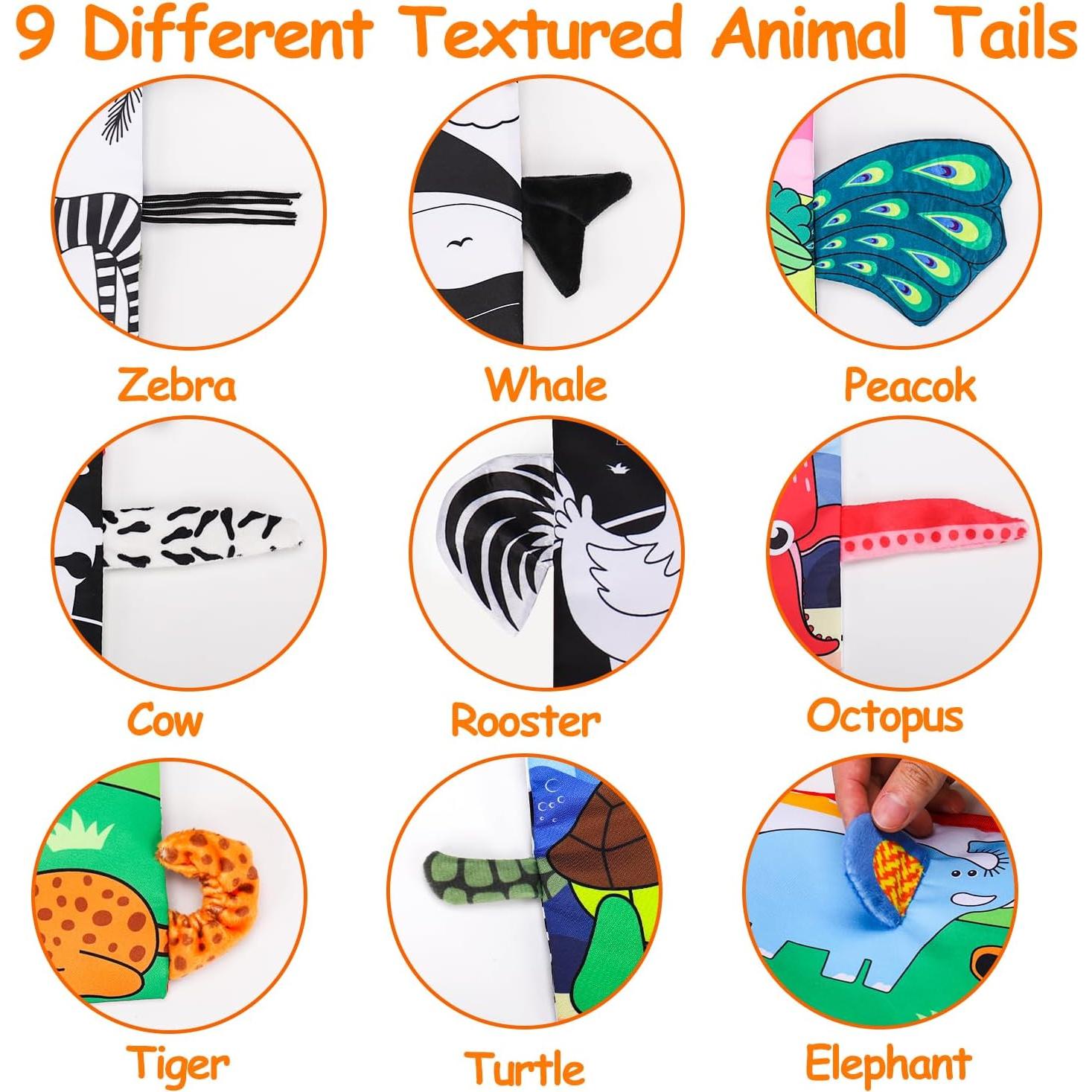 Espejo Sensorial para Bebés Basytodio con Libros de Tela 0-6 Meses