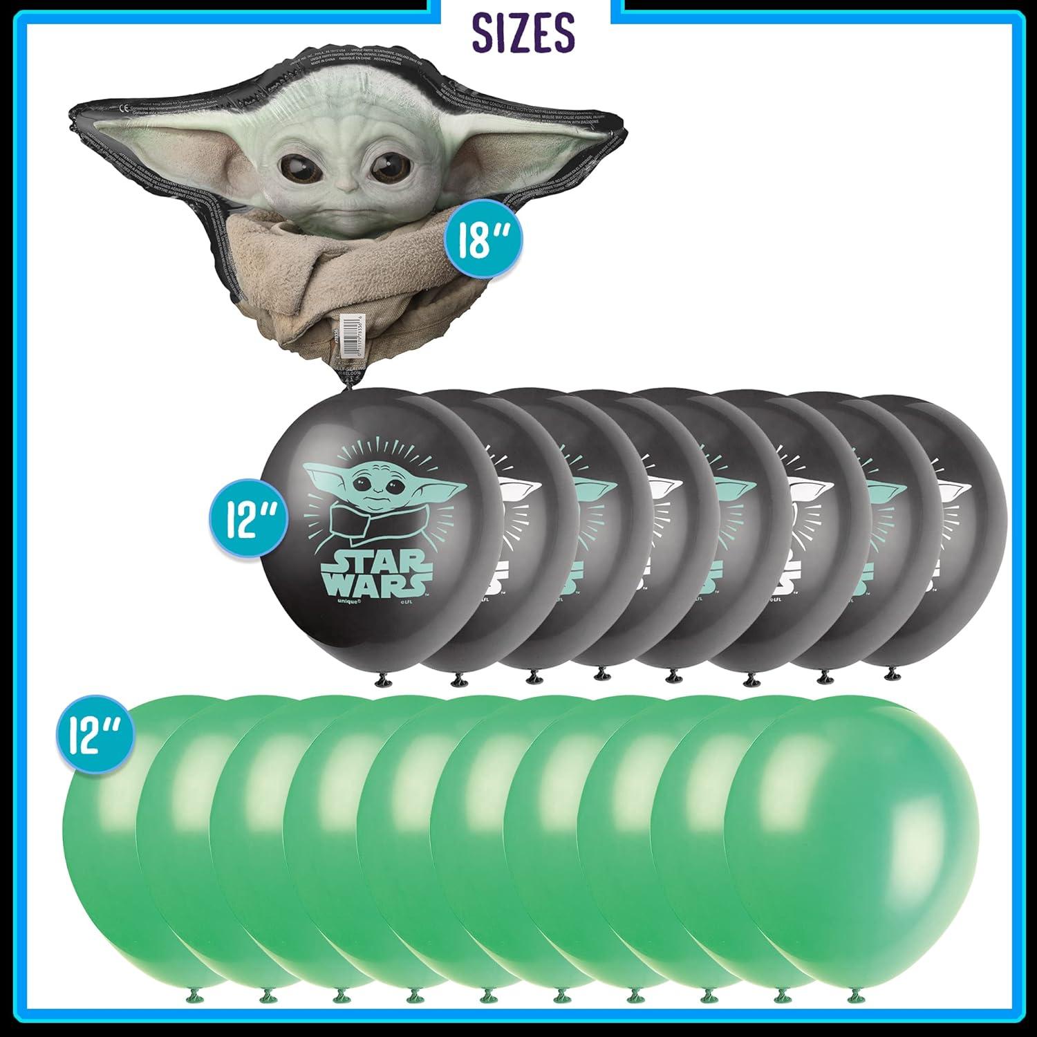 Kit de Globos Baby Yoda 19 Piezas - Fiesta Temática Star Wars