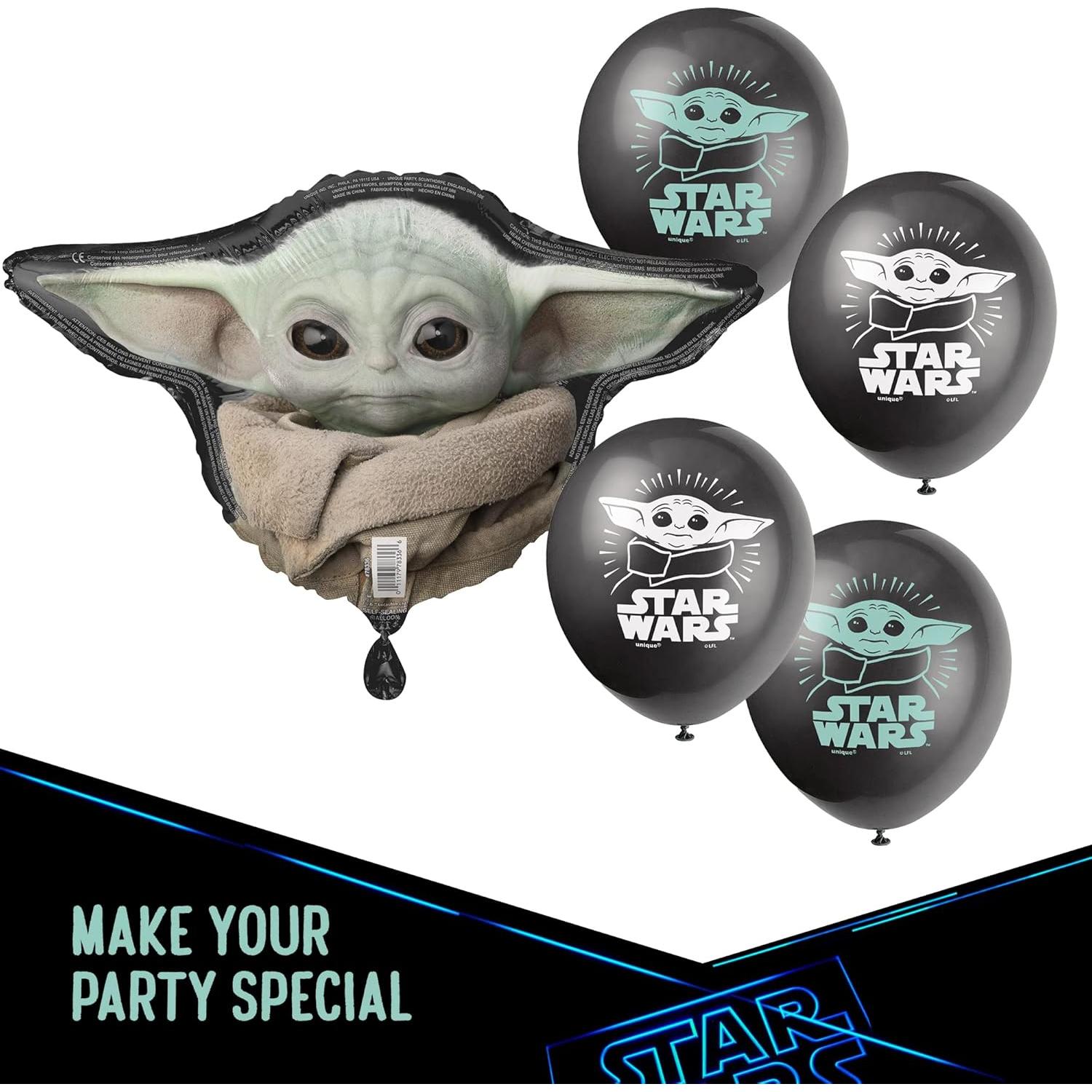 Kit de Globos Baby Yoda 19 Piezas - Fiesta Temática Star Wars