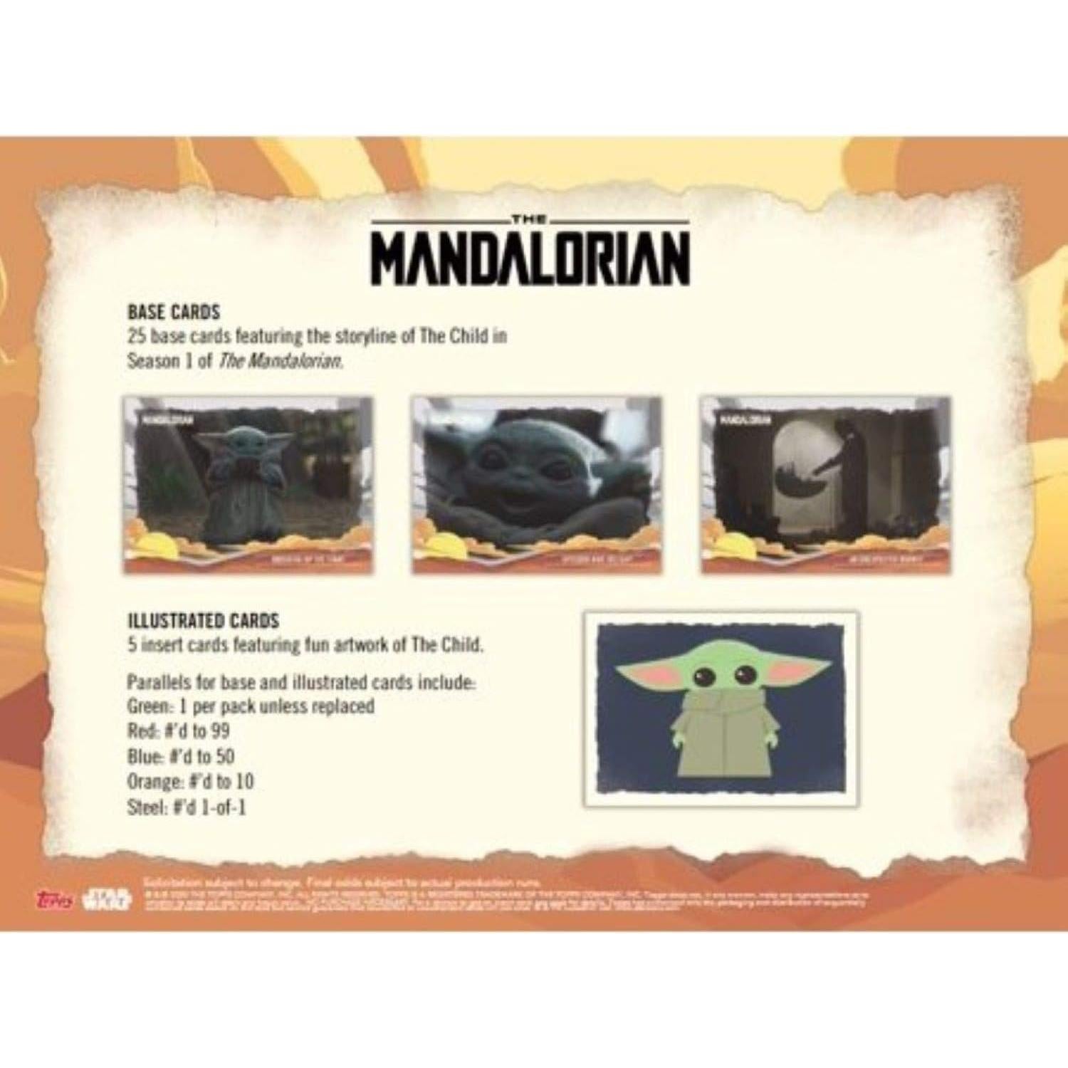 Tarjetas de Comercio Topps The Mandalorian Baby Yoda 32 Piezas