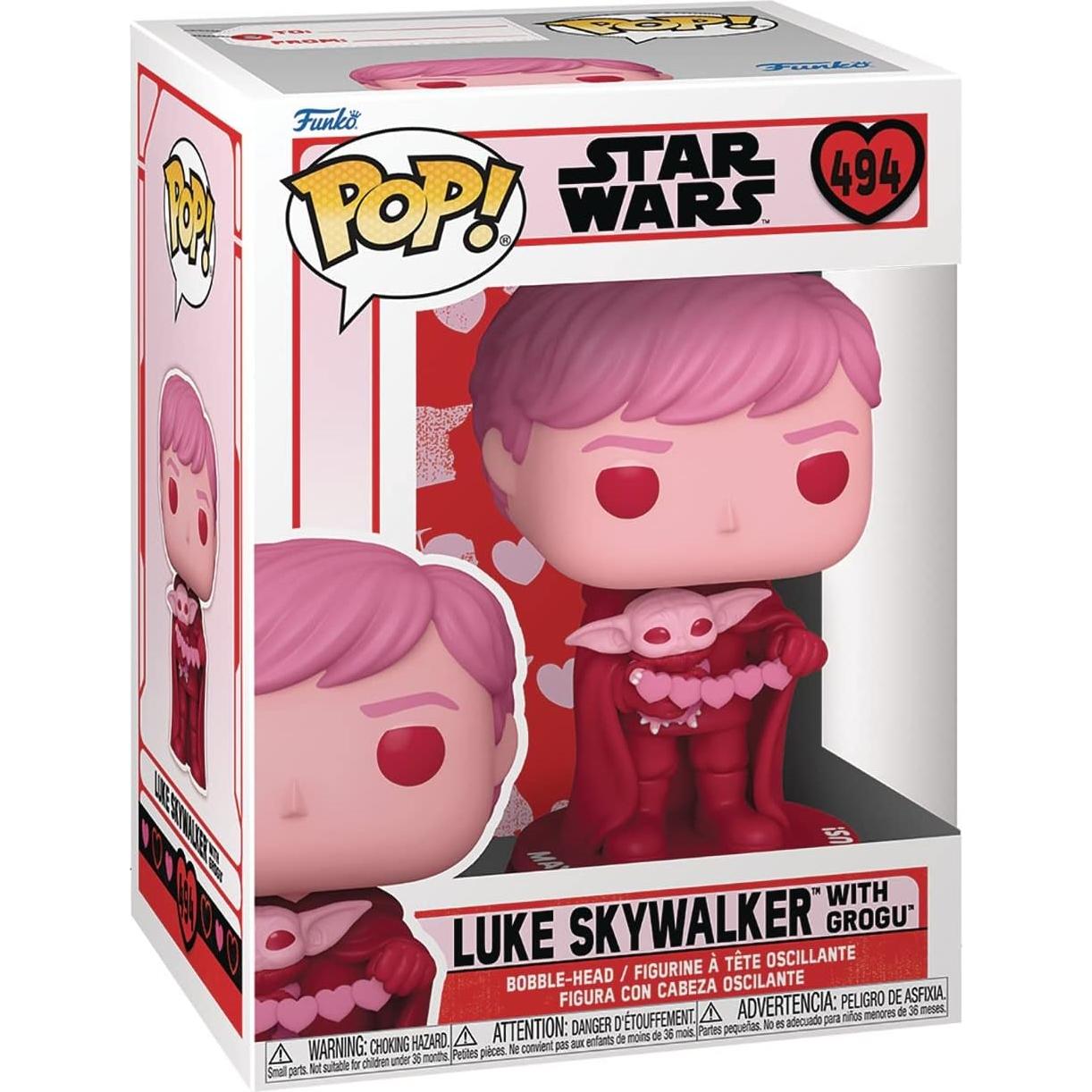 Figura Funko Pop! Star Wars San Valentín Luke Skywalker y Grogu 9.5cm