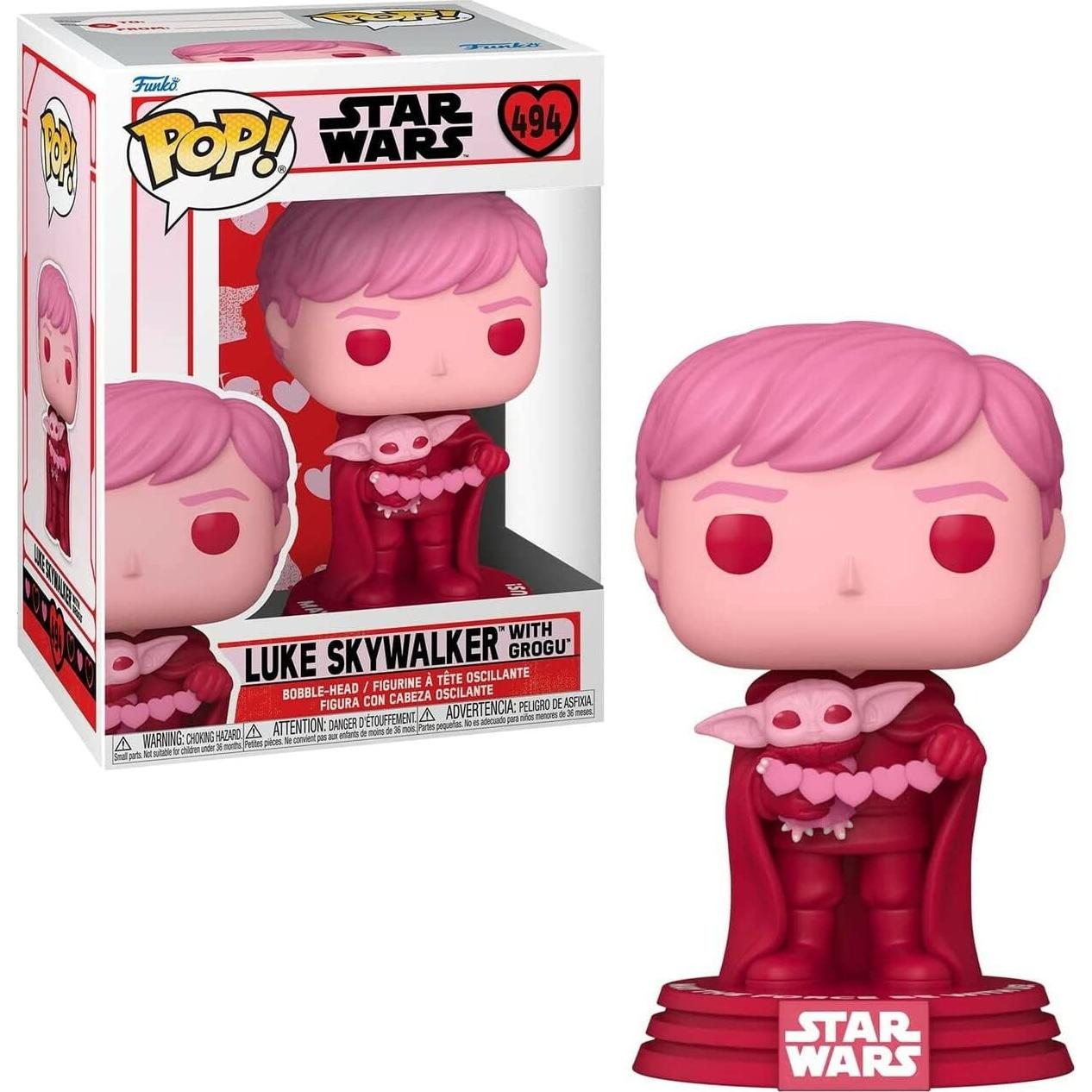 Figura Funko Pop! Star Wars San Valentín Luke Skywalker y Grogu 9.5cm