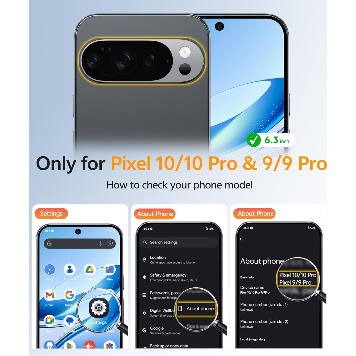 Funda Protectora FNTCASE para Google Pixel 10/10 Pro Azul