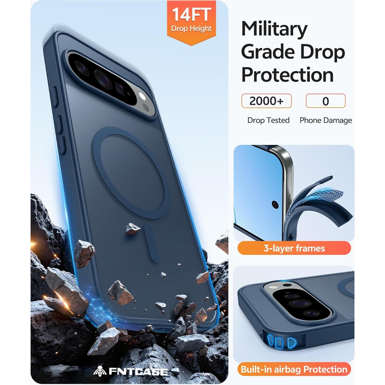 Funda Protectora FNTCASE para Google Pixel 10/10 Pro Azul