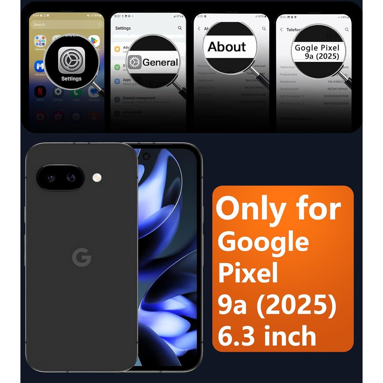 Funda Antigolpes FNTCASE para Google Pixel 9a - Negro Mate