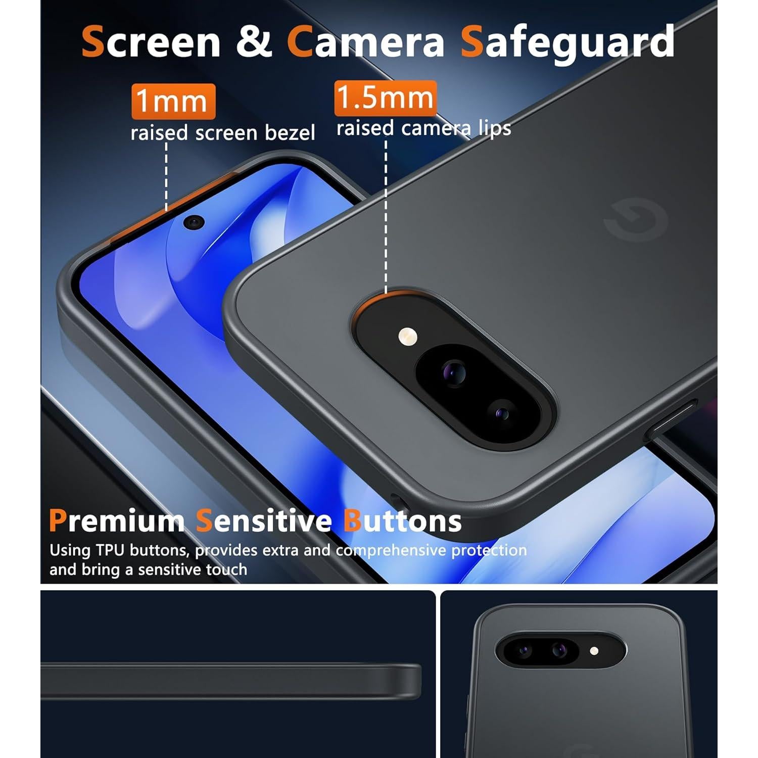 Funda Antigolpes FNTCASE para Google Pixel 9a - Negro Mate