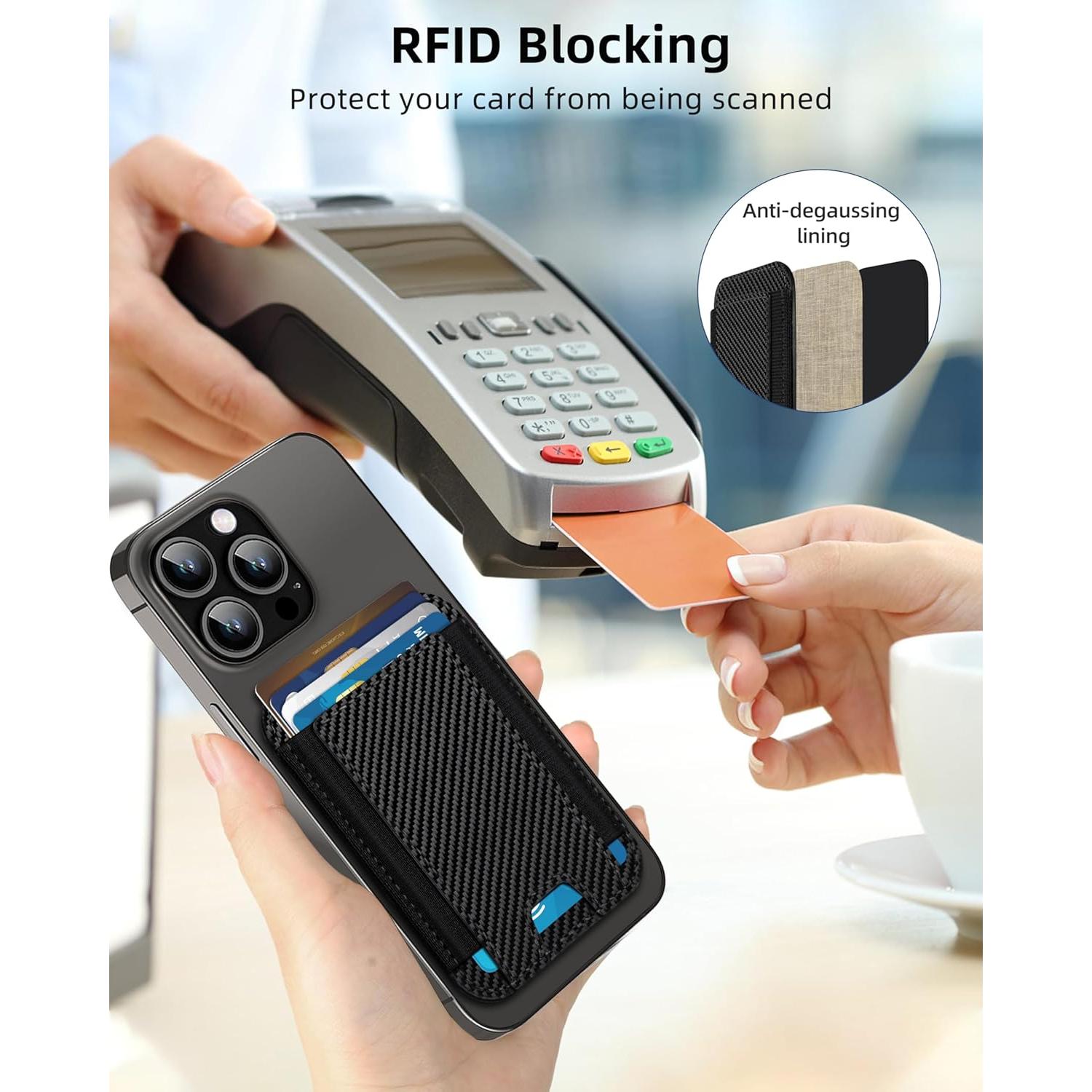 Cartera Magnética HiWe para iPhone 16/15/14/13/12 RFID 7 Tarjetas