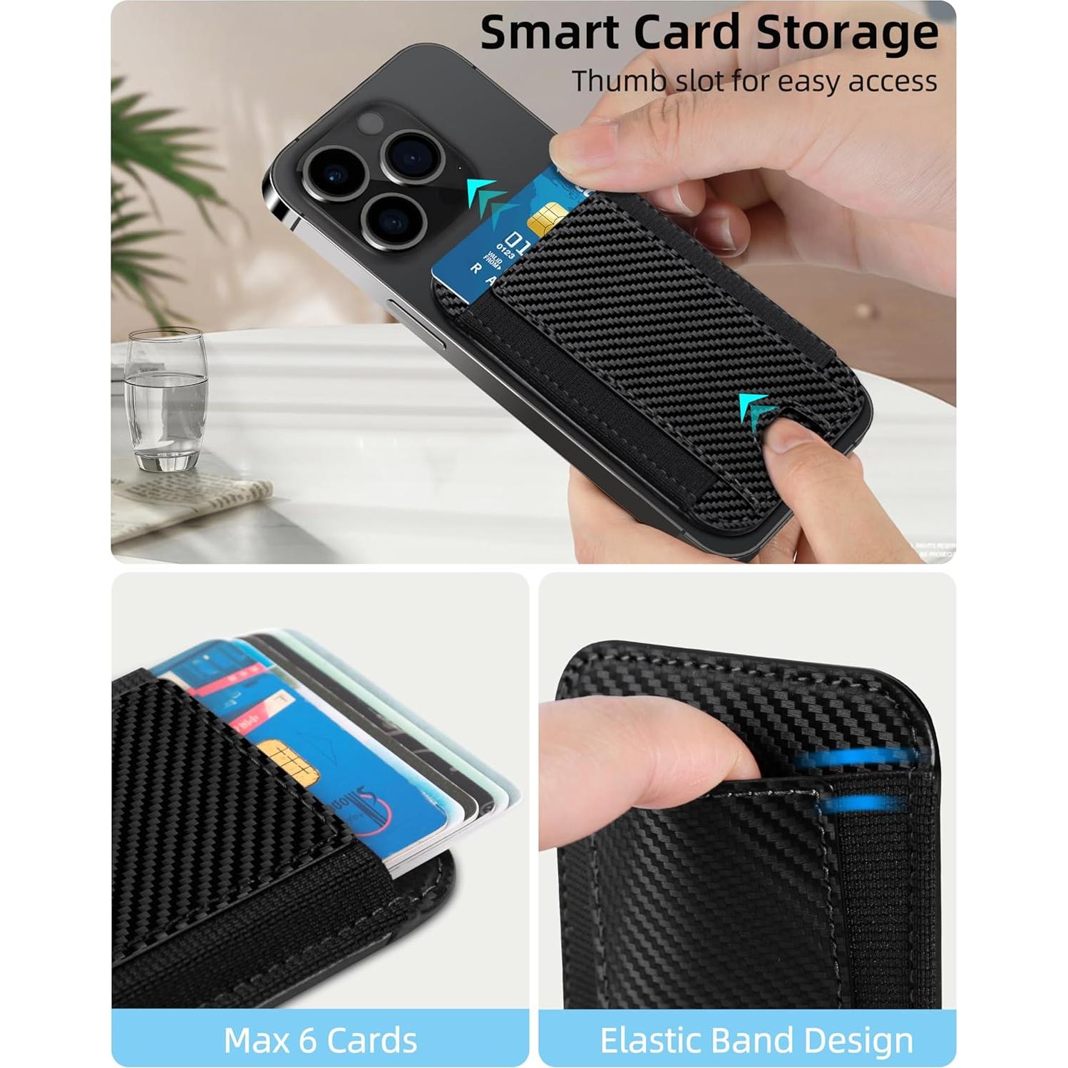 Cartera Magnética HiWe para iPhone 16/15/14/13/12 RFID 7 Tarjetas