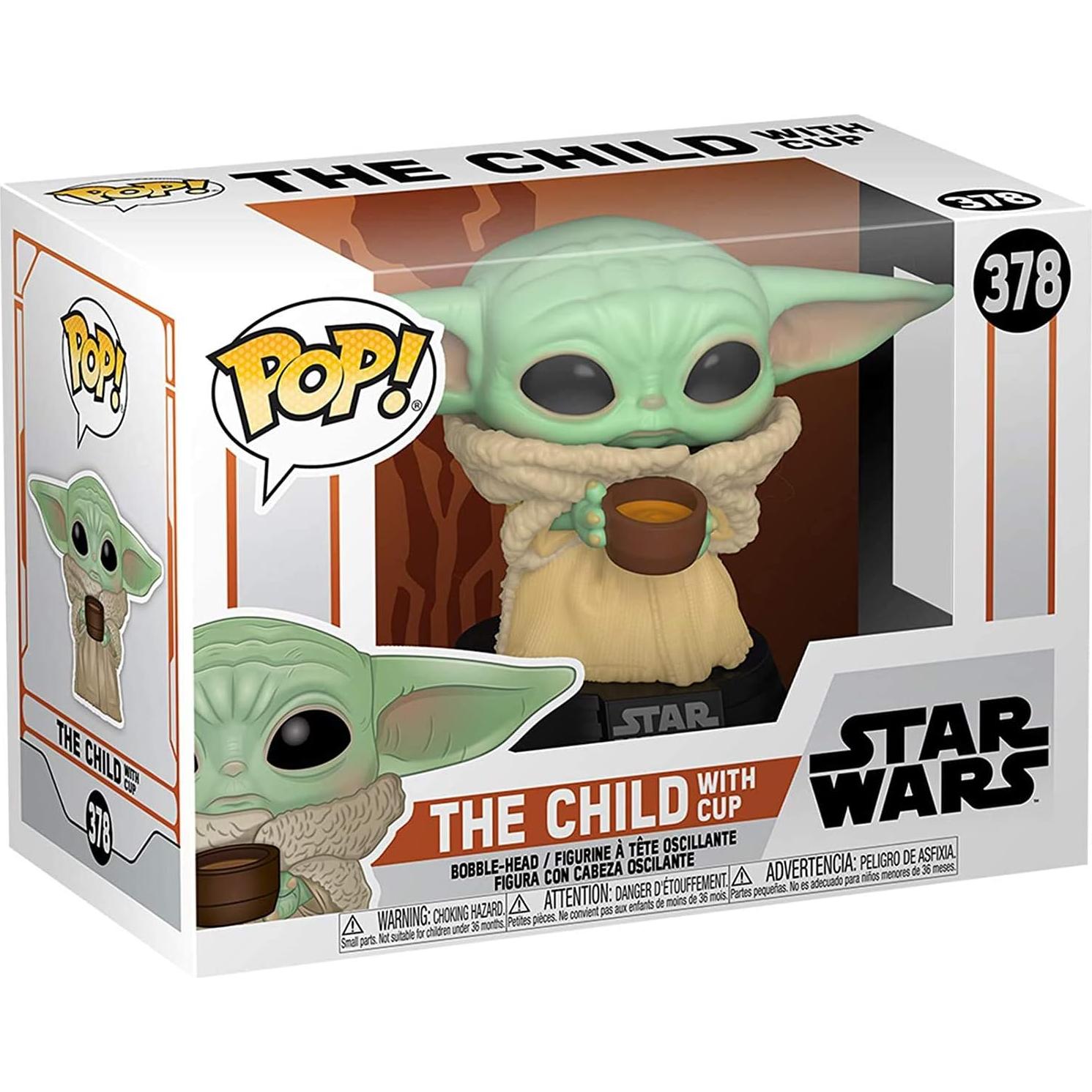 Figura de Vinilo Pop! Funko Star Wars Grogu con Taza 9.5cm
