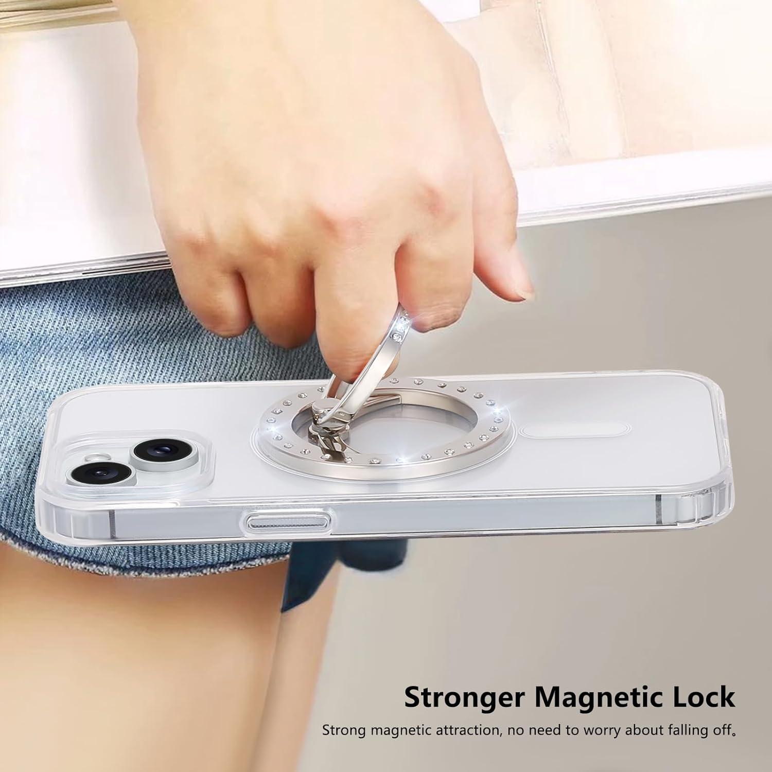 Soporte Anillo Magnético Omio para iPhone 16/15/14/13/12 Plata