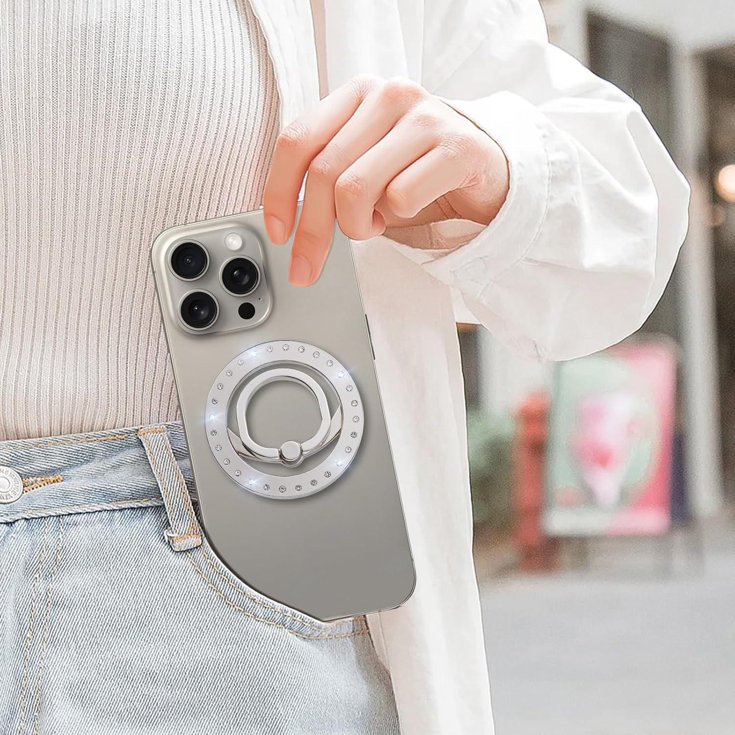 Soporte Anillo Magnético Omio para iPhone 16/15/14/13/12 Plata