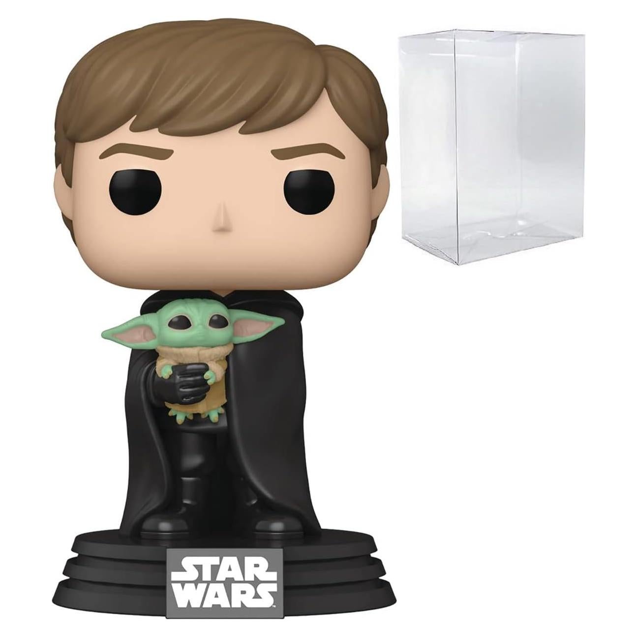Figura Funko POP Star Wars Mandalorian Luke Skywalker con Grogu 9.5cm