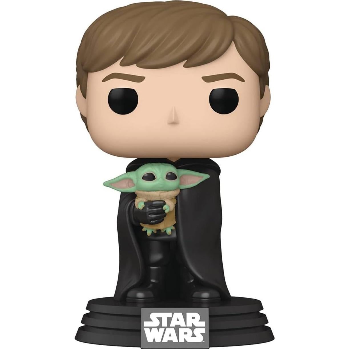 Figura Funko POP Star Wars Mandalorian Luke Skywalker con Grogu 9.5cm