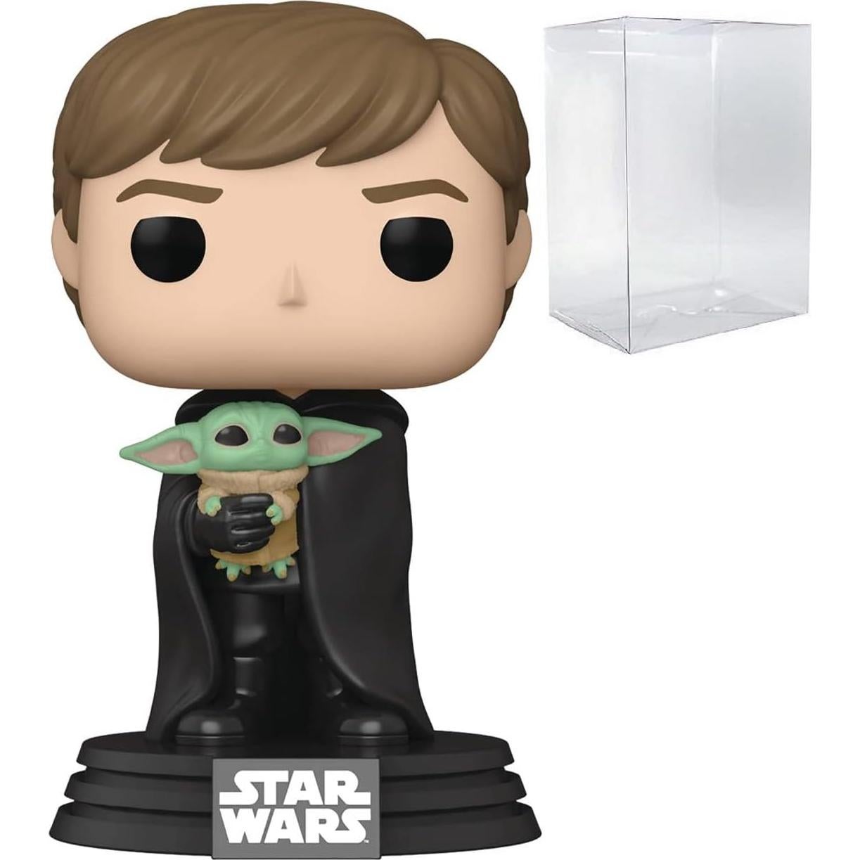 Figura Funko POP Star Wars Mandalorian Luke Skywalker con Grogu 9.5cm