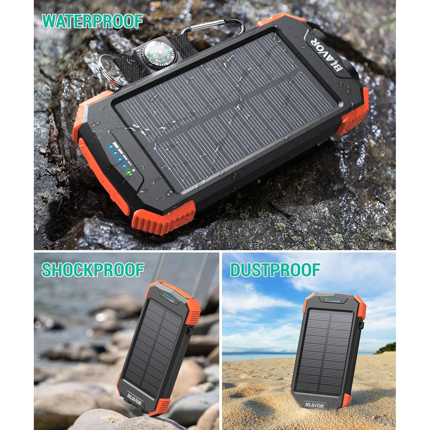 Cargador Solar Power Bank 10,000mAh BLAVOR Inalámbrico 20W