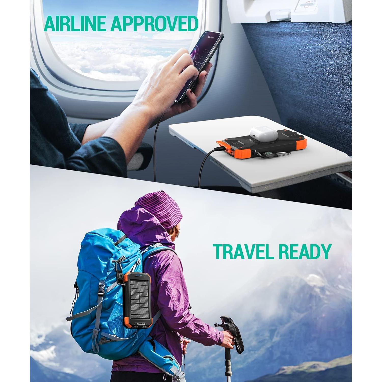 Cargador Solar Power Bank 10,000mAh BLAVOR Inalámbrico 20W