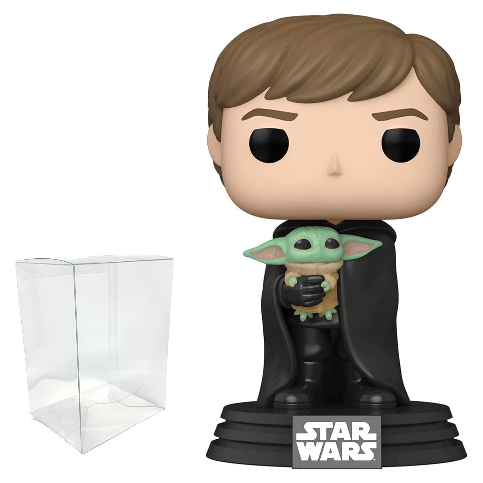 Figura Funko Pop Star Wars Luke con Niño 9.5 cm + Funda