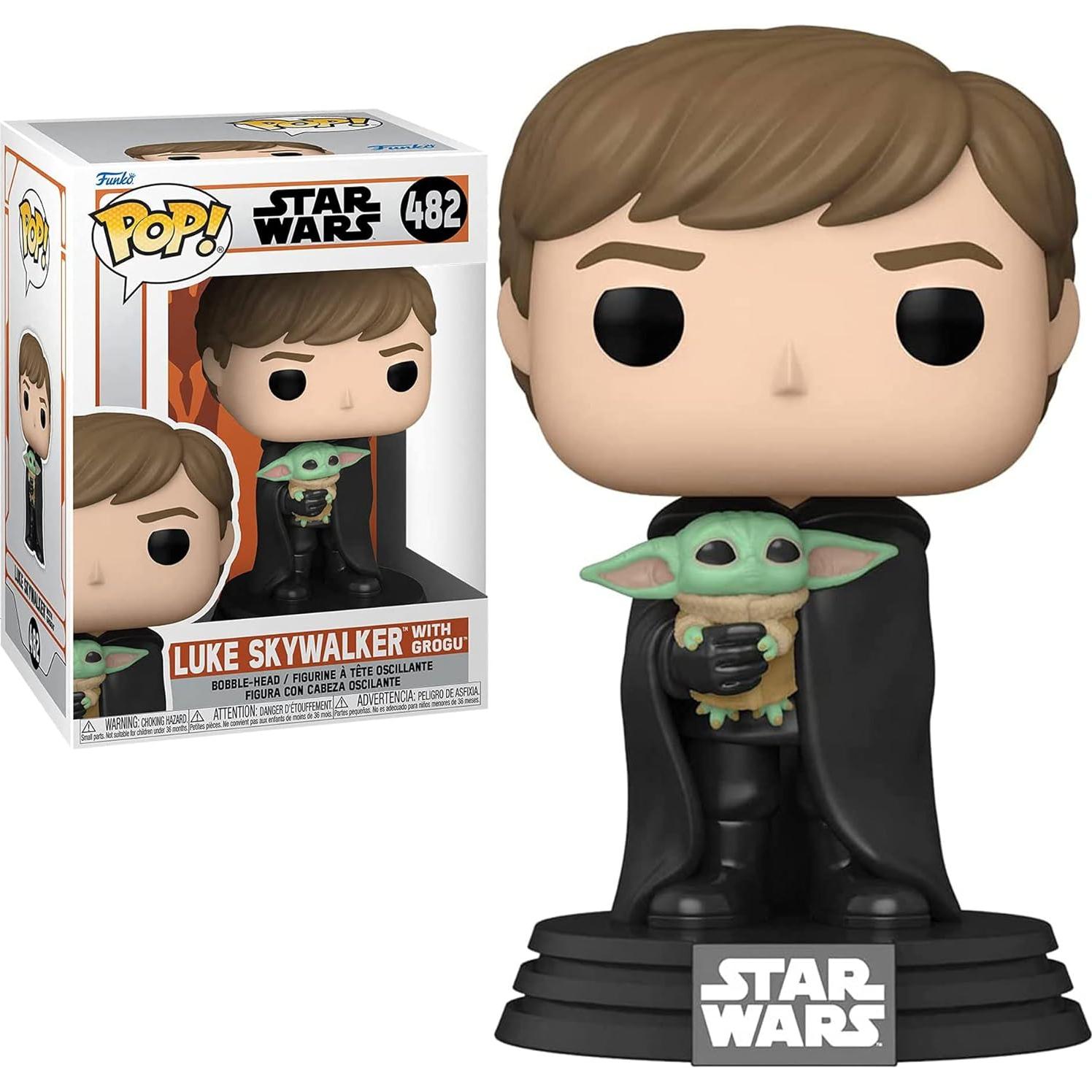 Figura Funko Pop Star Wars Luke con Niño 9.5 cm + Funda