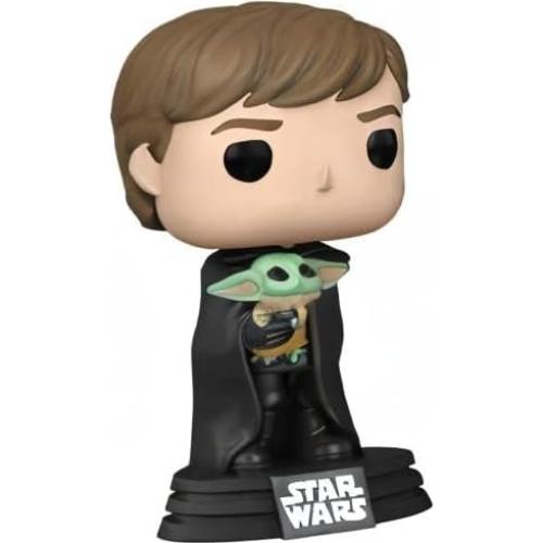 Figura Funko Pop Star Wars Luke con Niño 9.5 cm + Funda