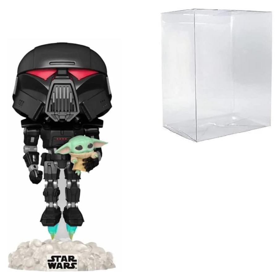 Figura POP! Star Wars El Mandaloriano Dark Trooper con Grogu