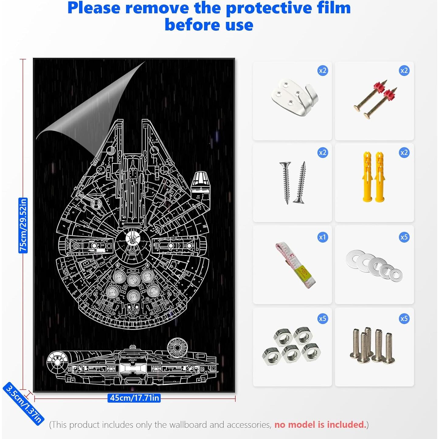 Marco de exhibición de pared iCUANUTY para Lego 75389 - 74.9x45 cm