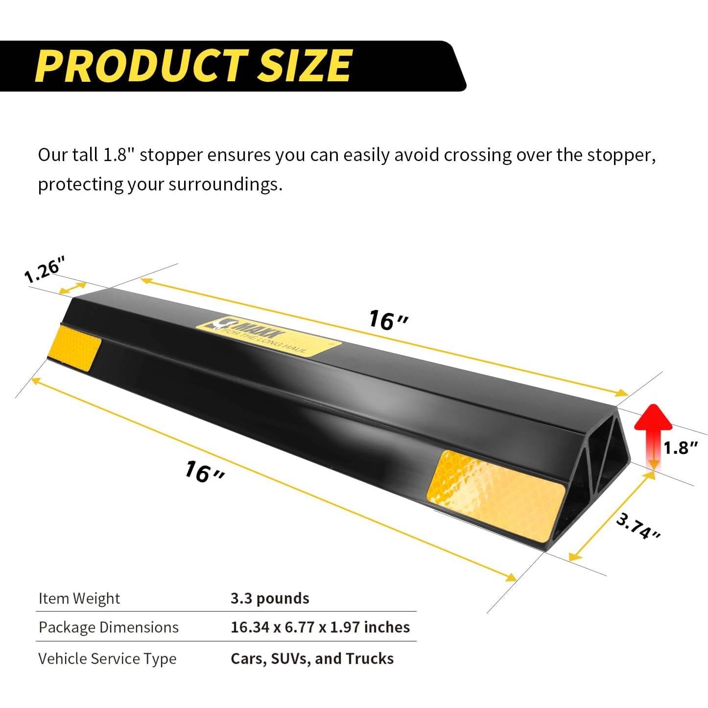 Topes de Estacionamiento MaxxHaul 51034 Ecológicos 2 Paquete