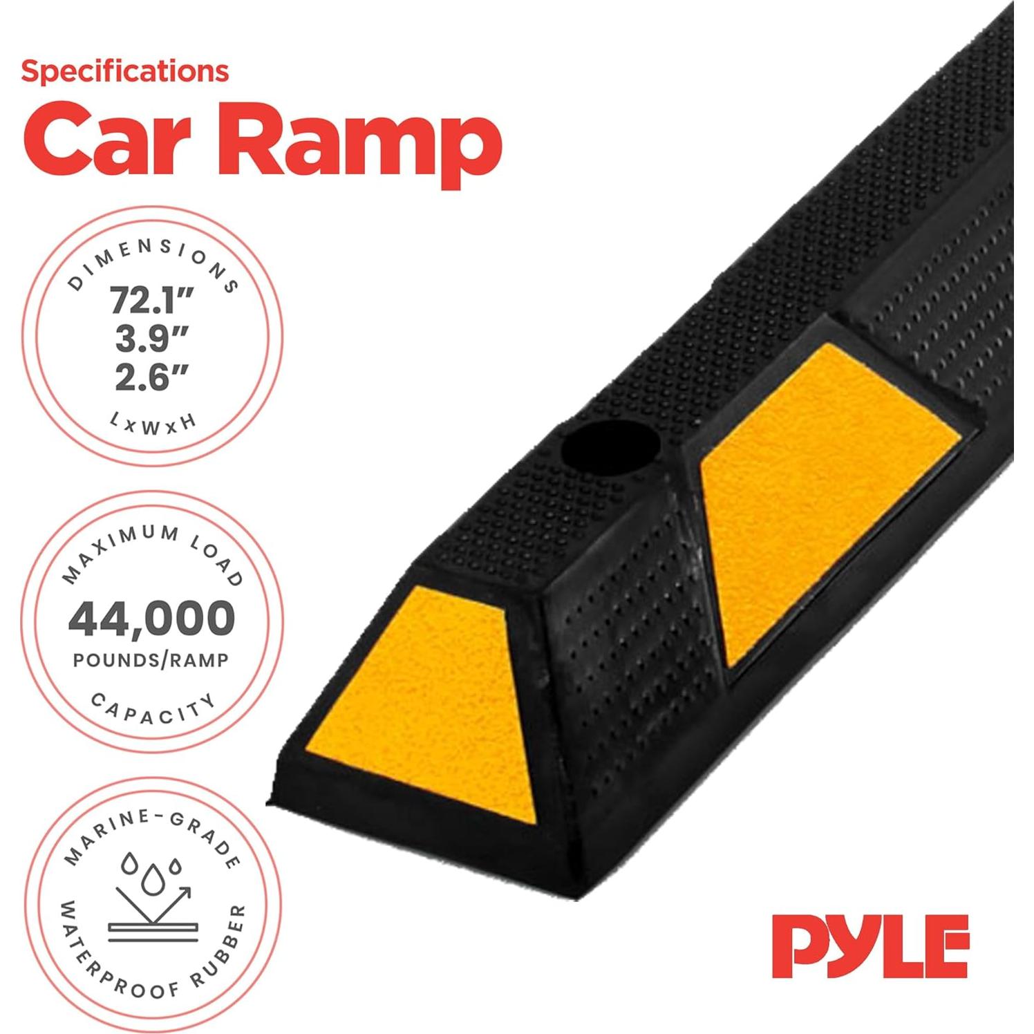 Tope de Estacionamiento Pyle PCRSTP14 Goma 72cm Extra Ancho