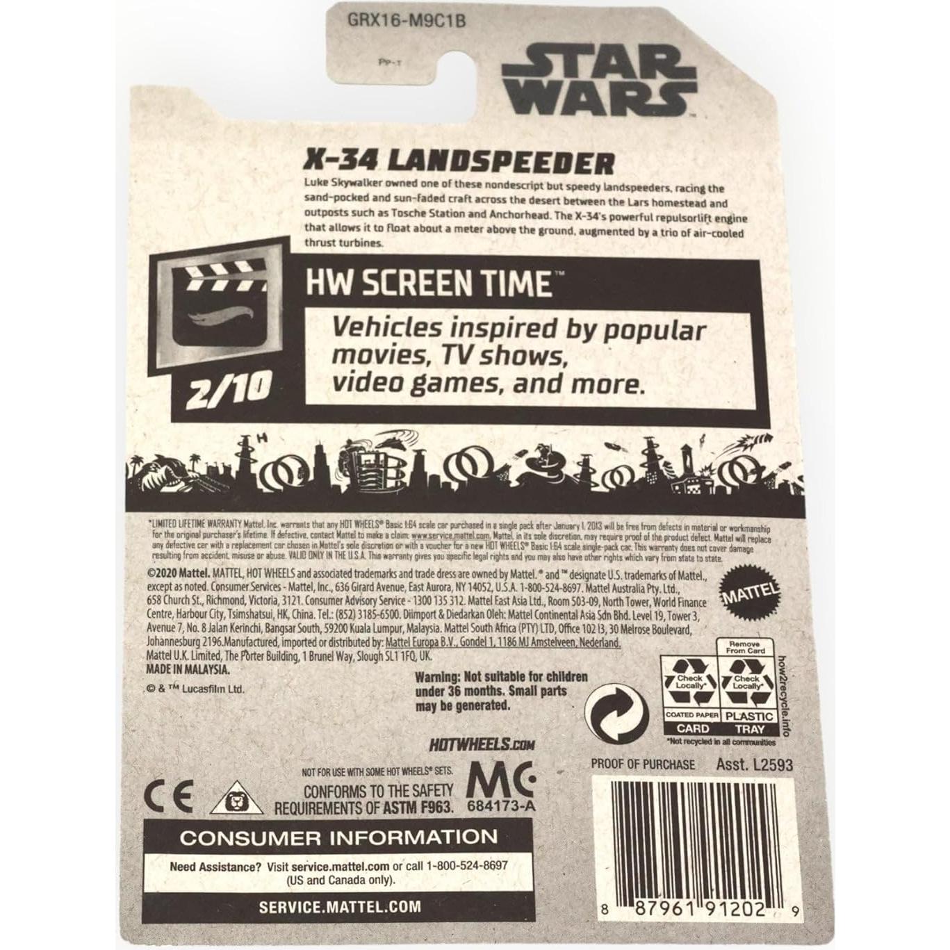 Hot Wheels X-34 Landspeeder 1:64 Mattel Star Wars