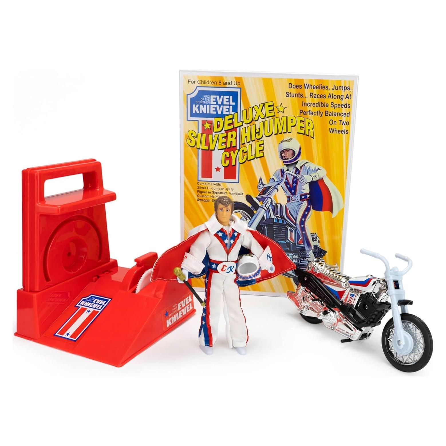 Evel Knievel Deluxe Silver High Jumper - Juguete Retro Acrobático