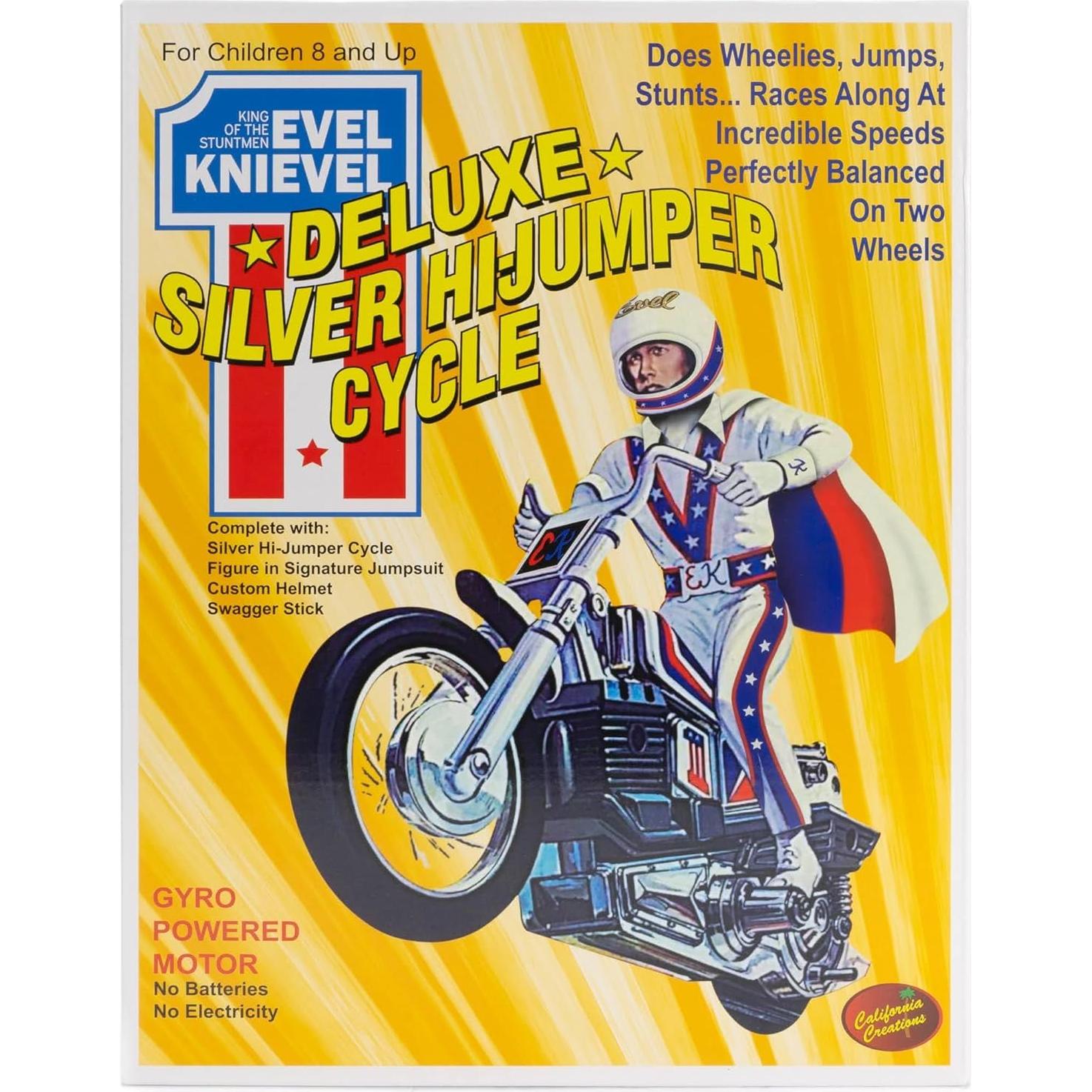 Evel Knievel Deluxe Silver High Jumper - Juguete Retro Acrobático