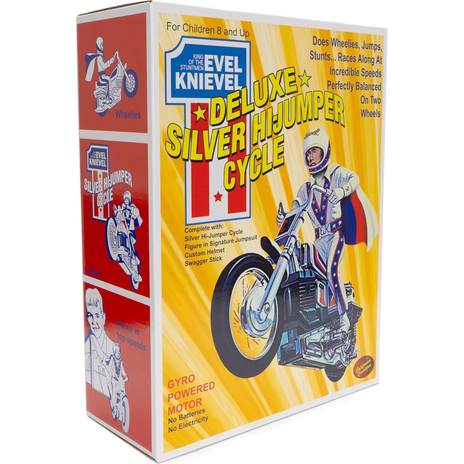 Evel Knievel Deluxe Silver High Jumper - Juguete Retro Acrobático