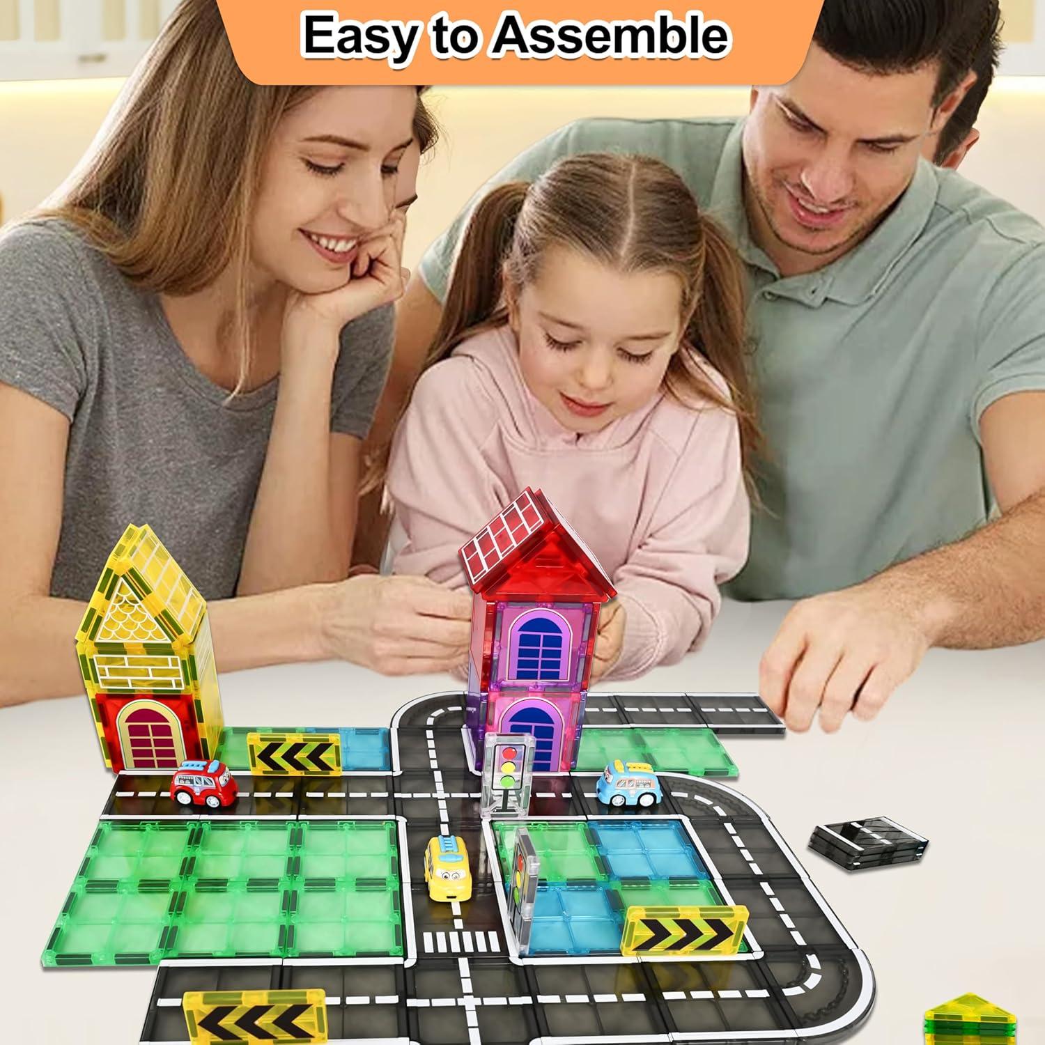 42 Piezas de Carreteras Magnéticas Drofex para Niños 3+