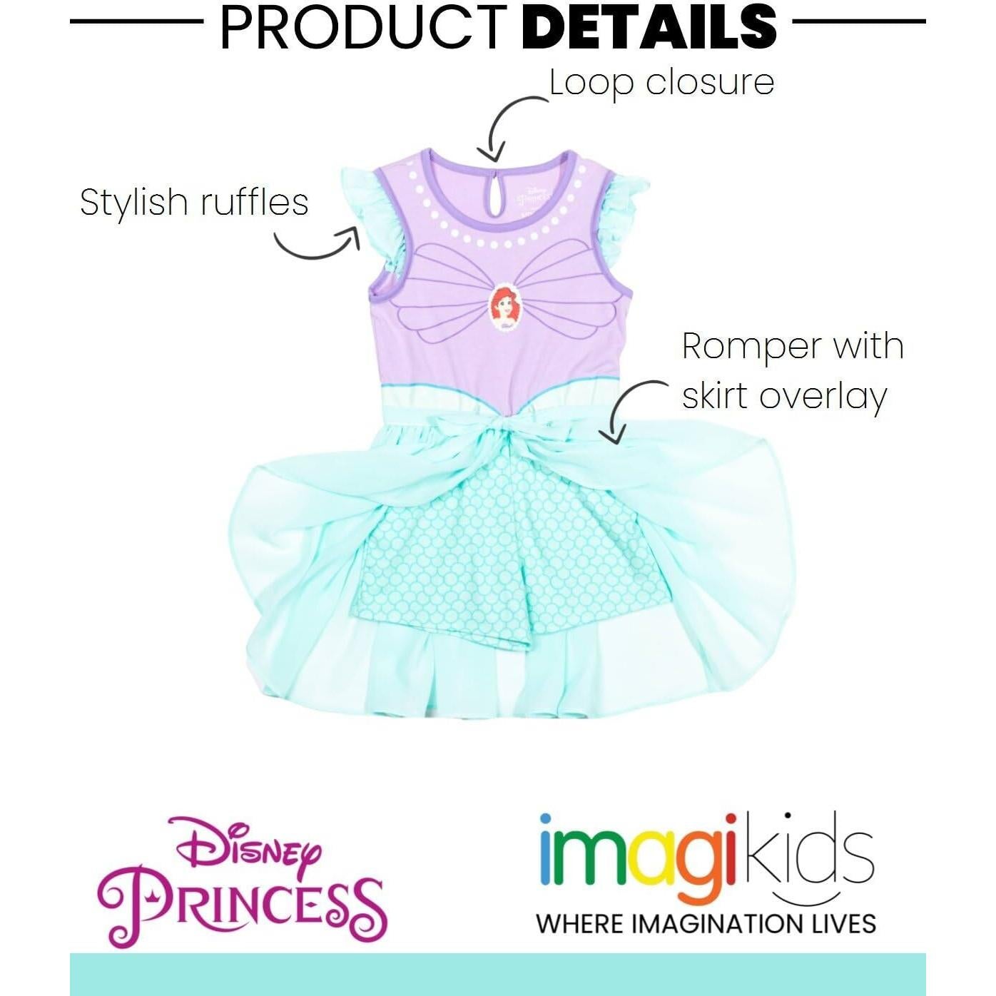 Mono de Princesa Disney para Niñas 2T con Falda Elegante